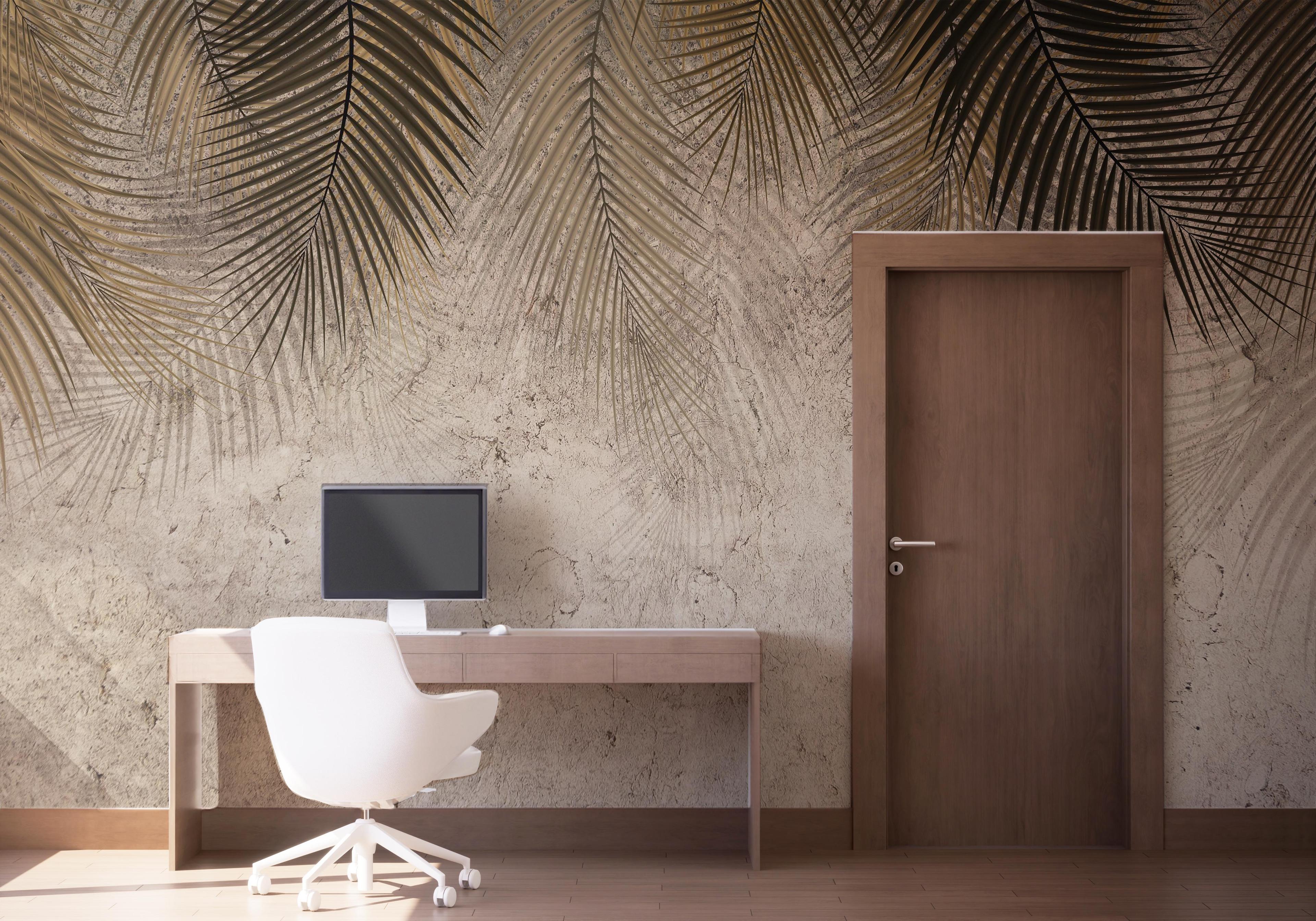 Fototapete Thin Brown Leaves mockup 1