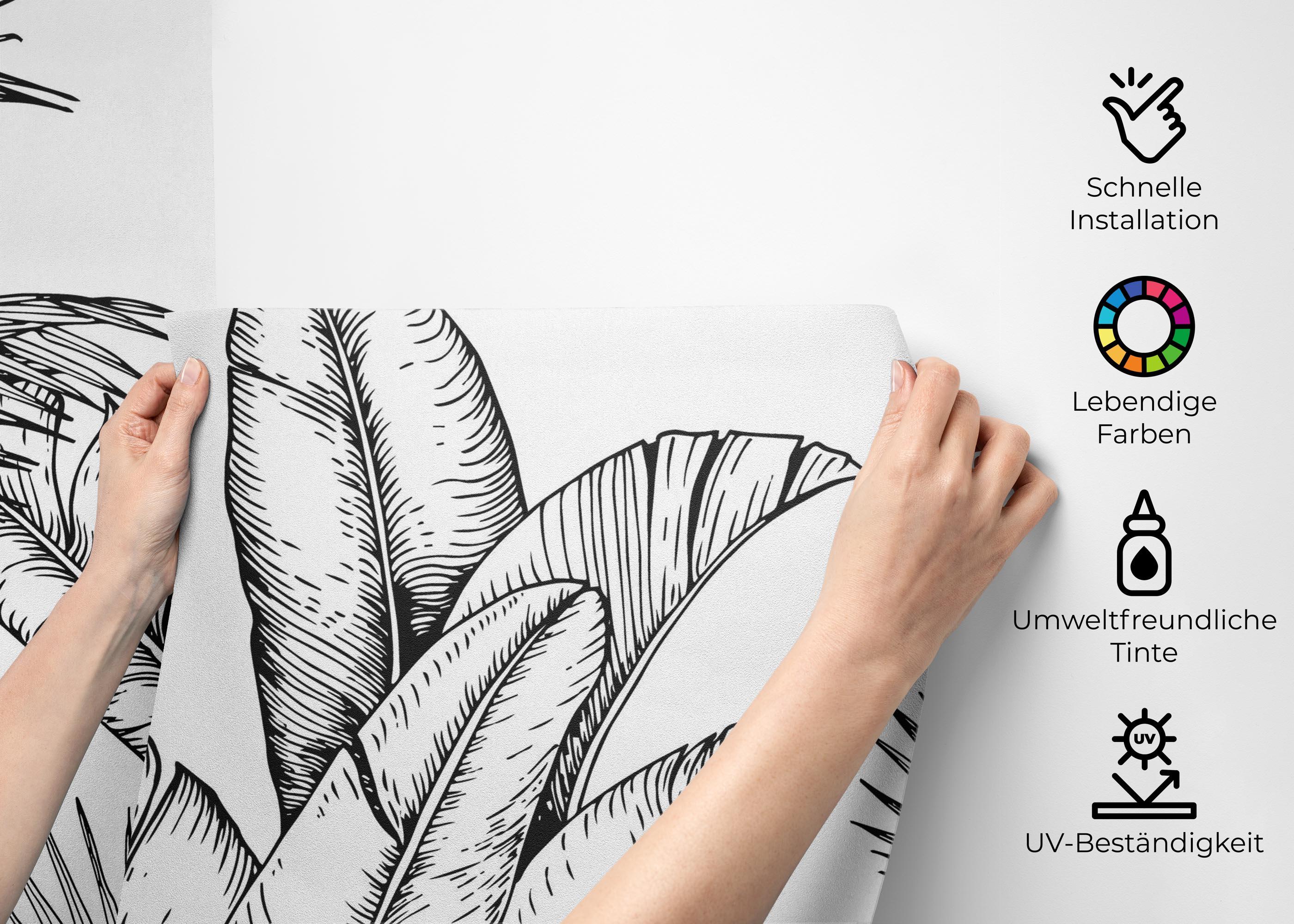 Fototapete Black White Jungle mockup 2