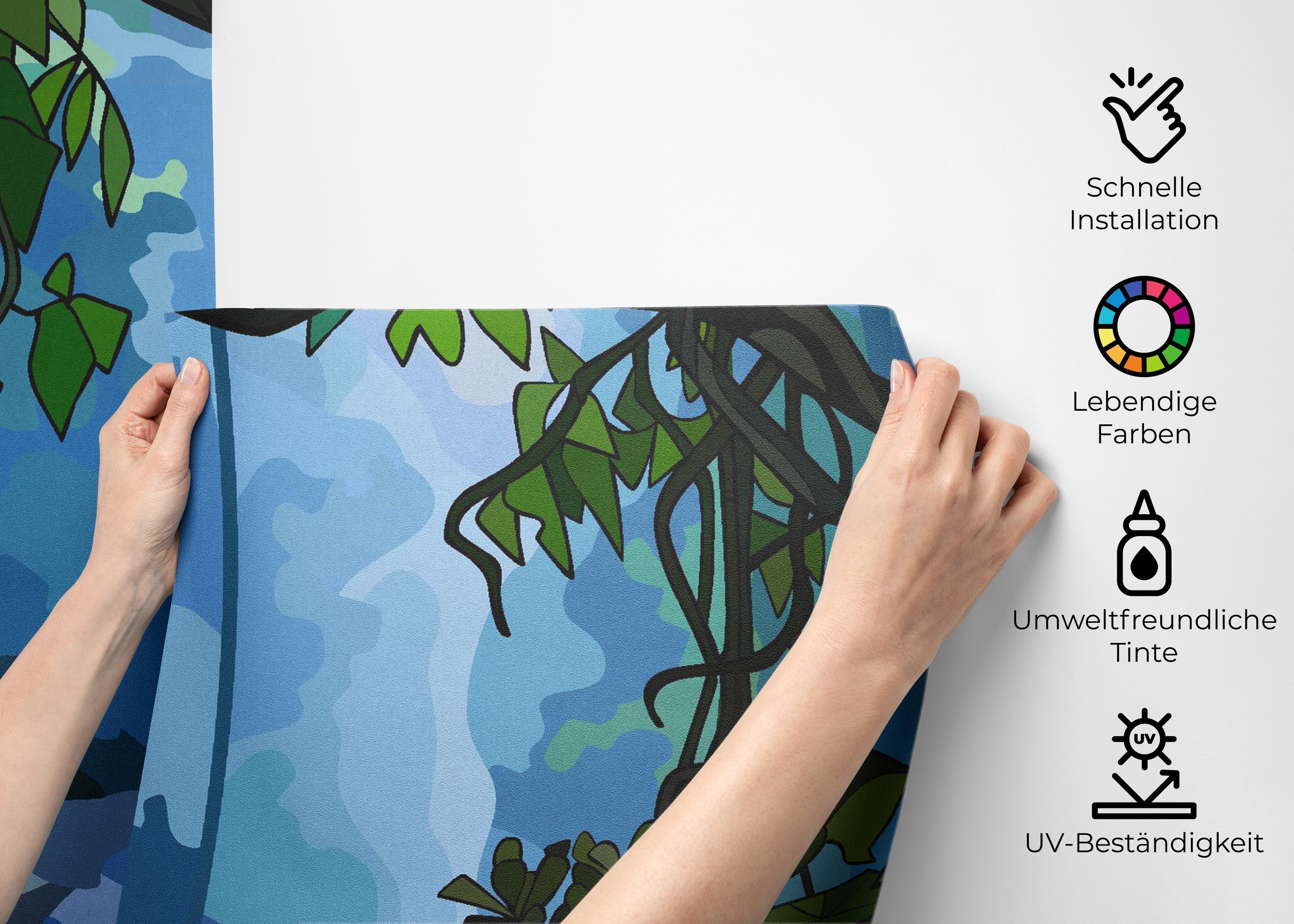 Fototapete Cartoon Jungle Art mockup 2
