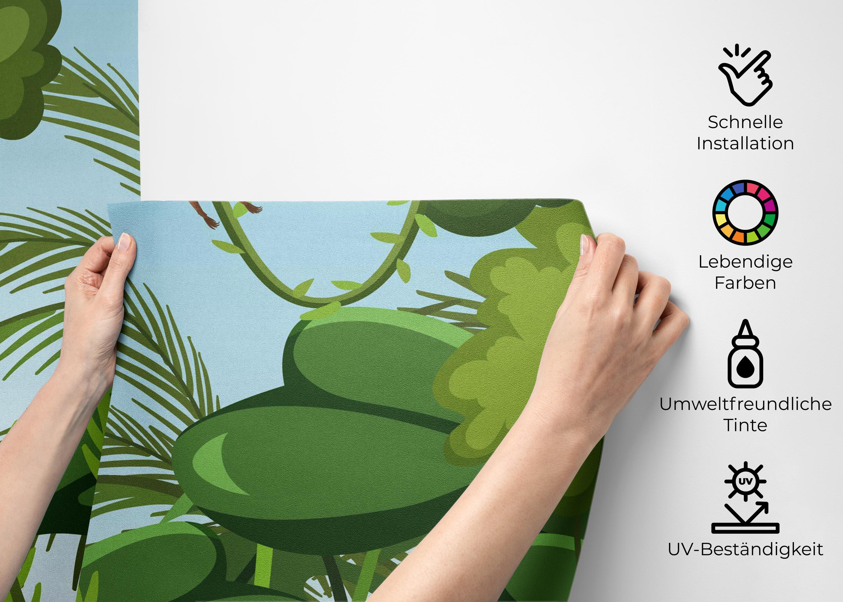 Fototapete Cartoon Tree Animal mockup 2