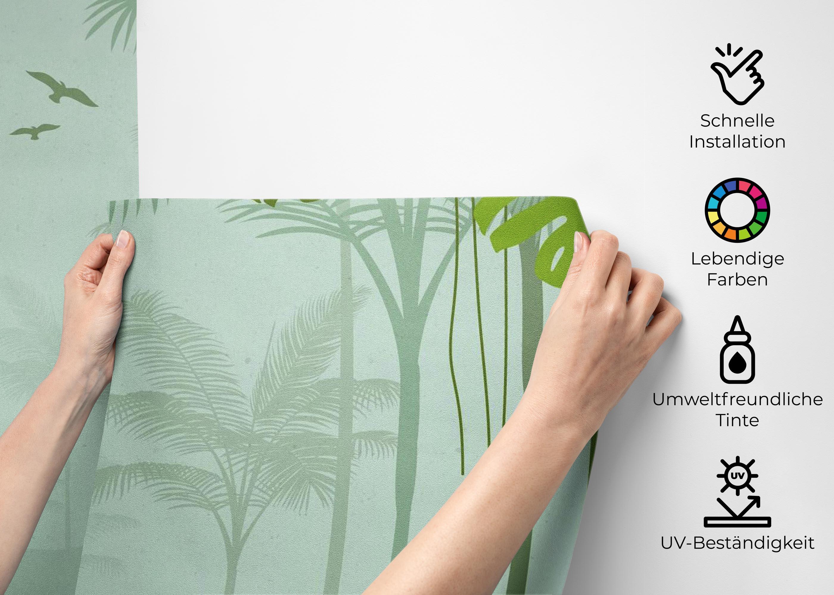 Fototapete Foggy View Jungle mockup 2