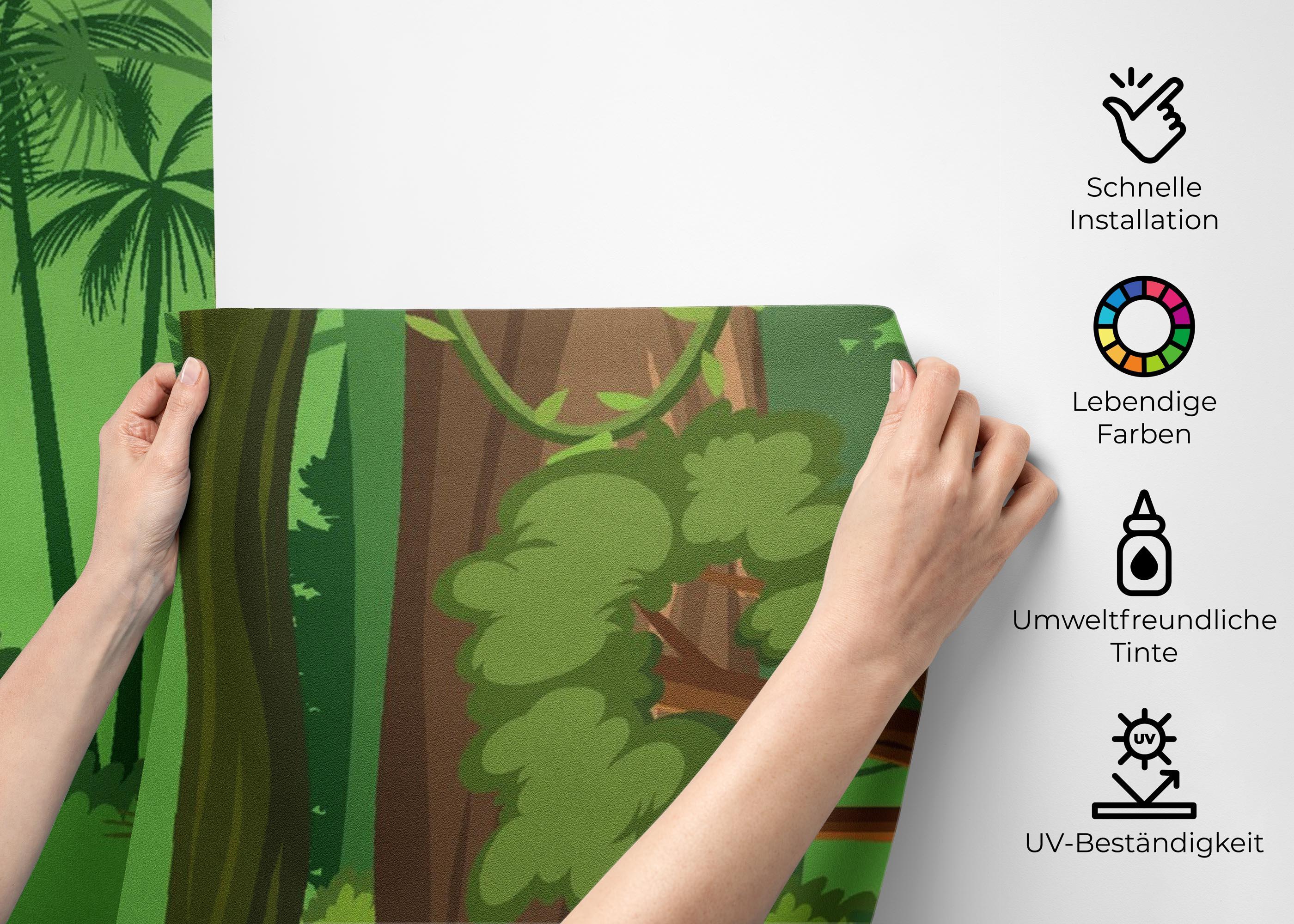 Fototapete Jungle Green Liana mockup 2