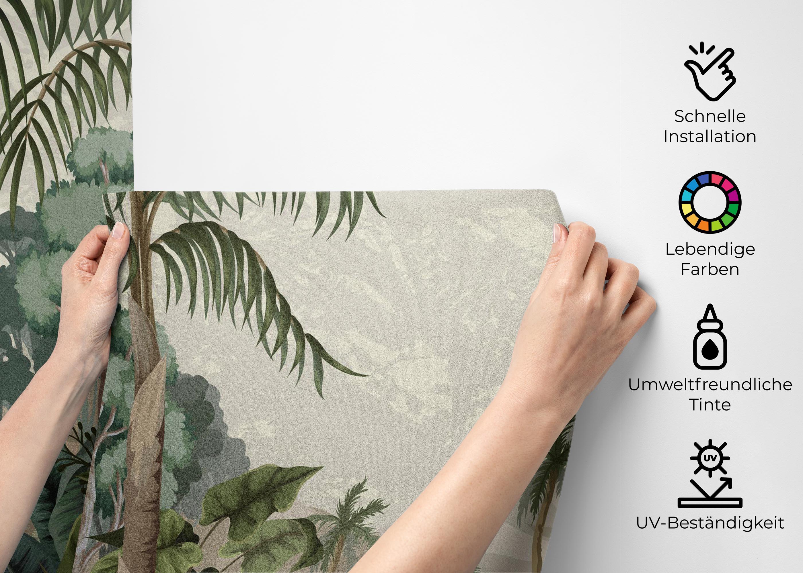 Fototapete Jungle Palm Lake mockup 2