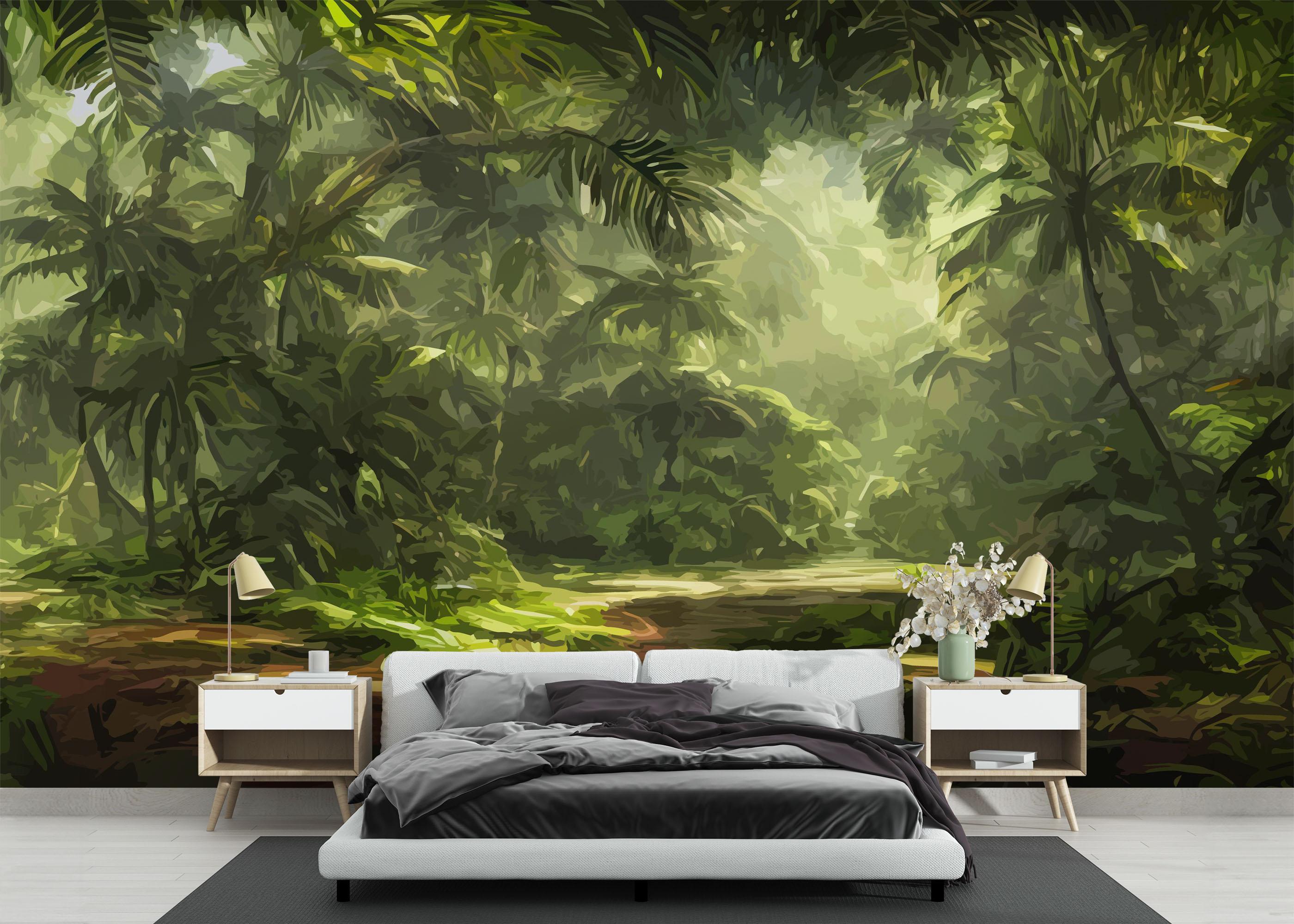 Fototapete Beautiful Jungle Light mockup 3