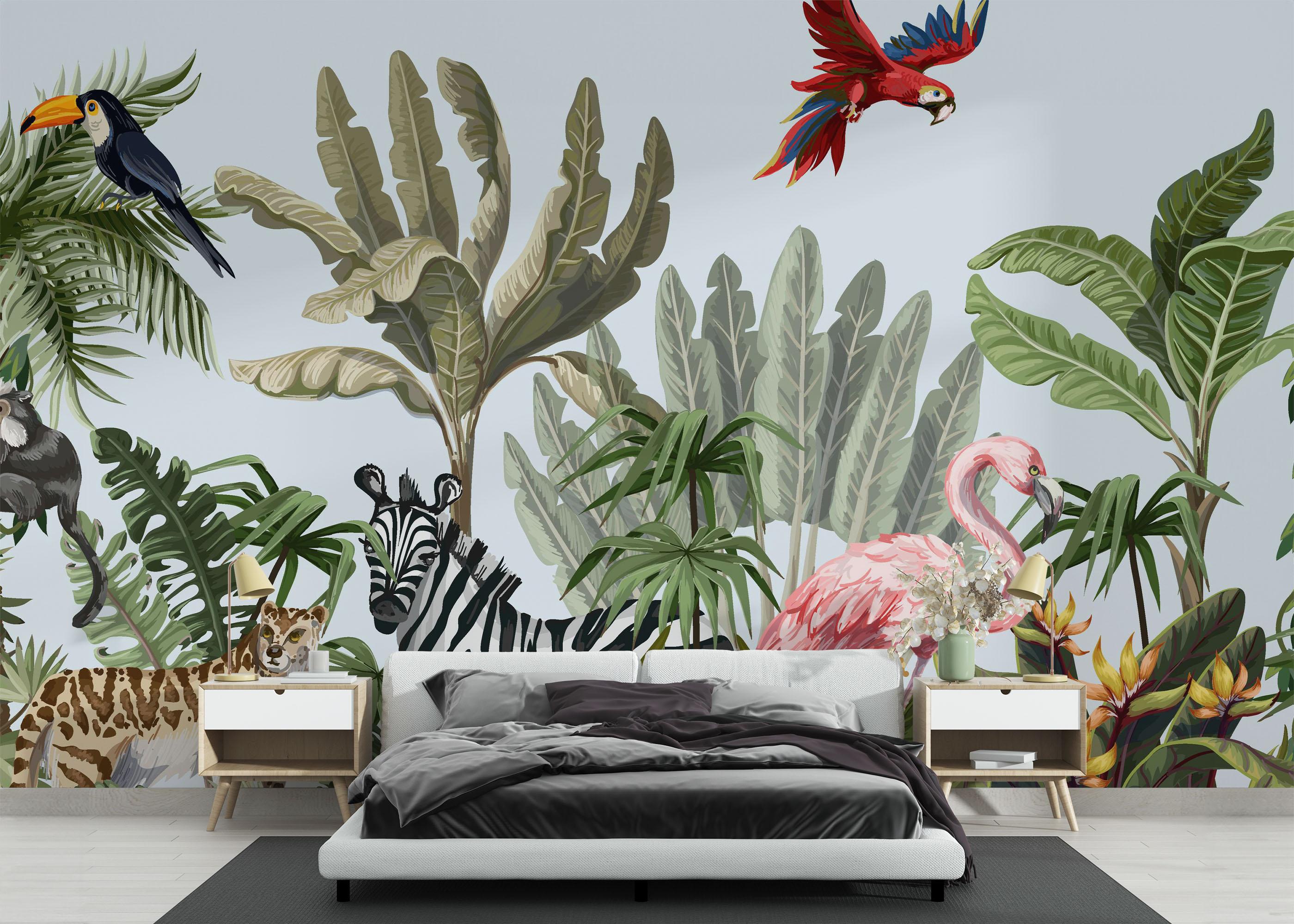 Fototapete Light Jungle Art mockup 3