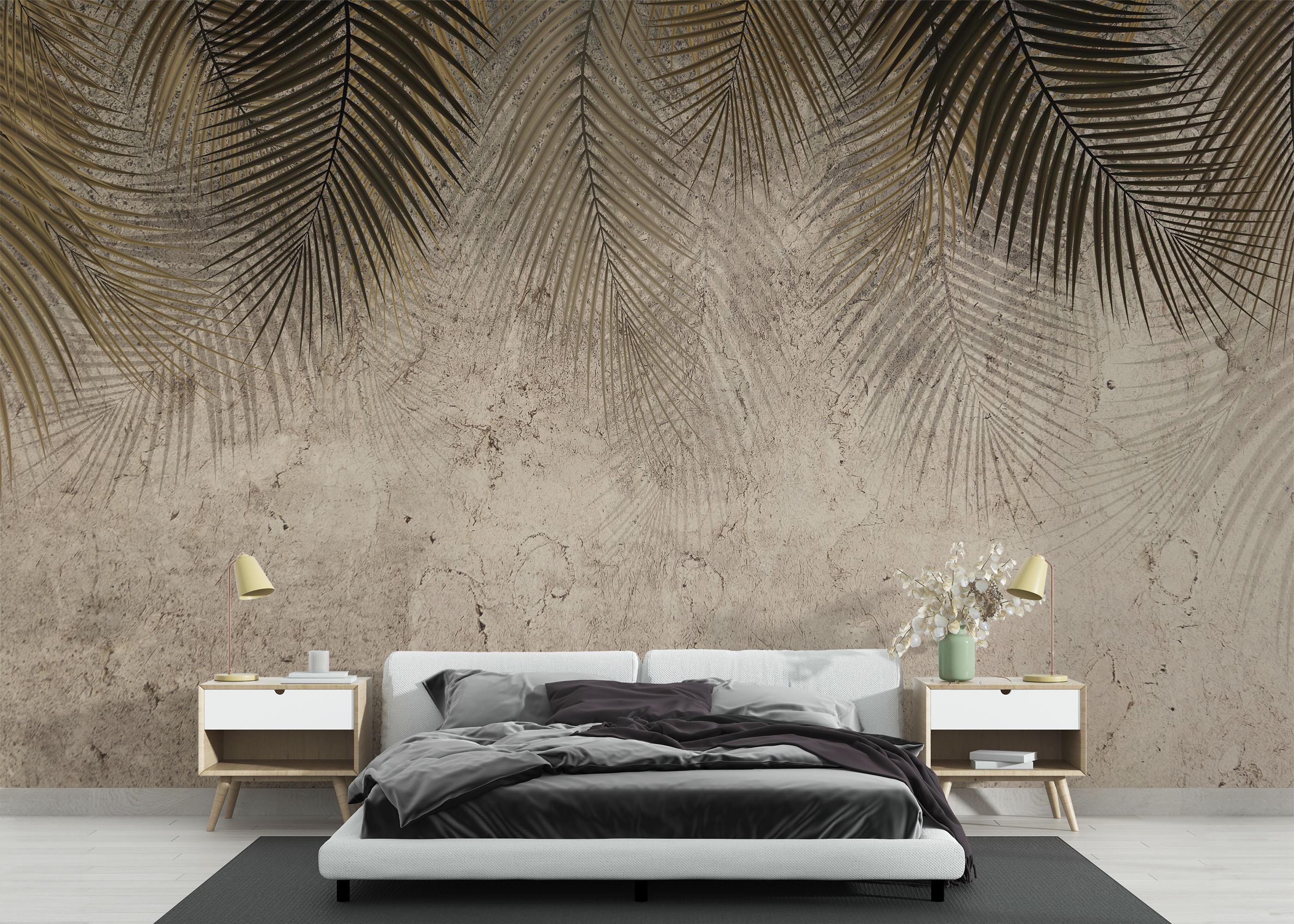 Fototapete Thin Brown Leaves mockup 3