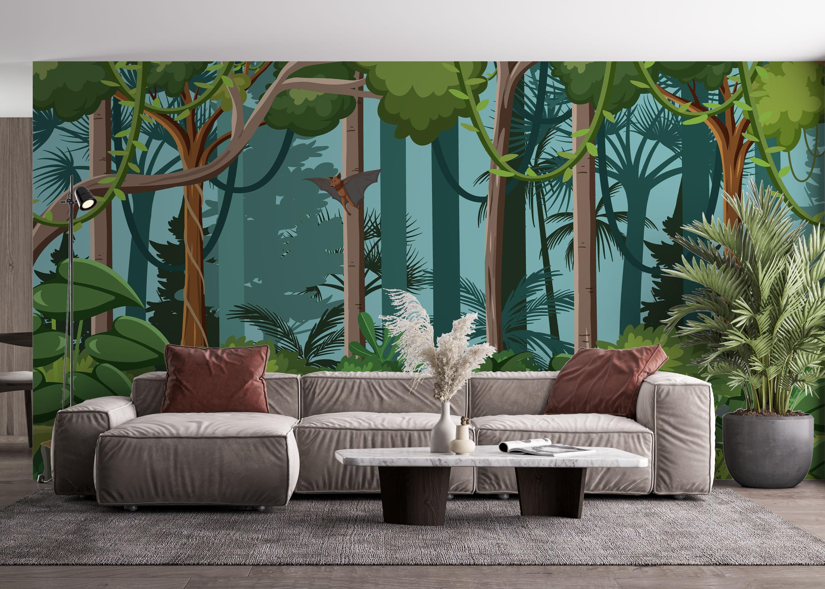 Fototapete Jungle Elephant Cartoon mockup 4