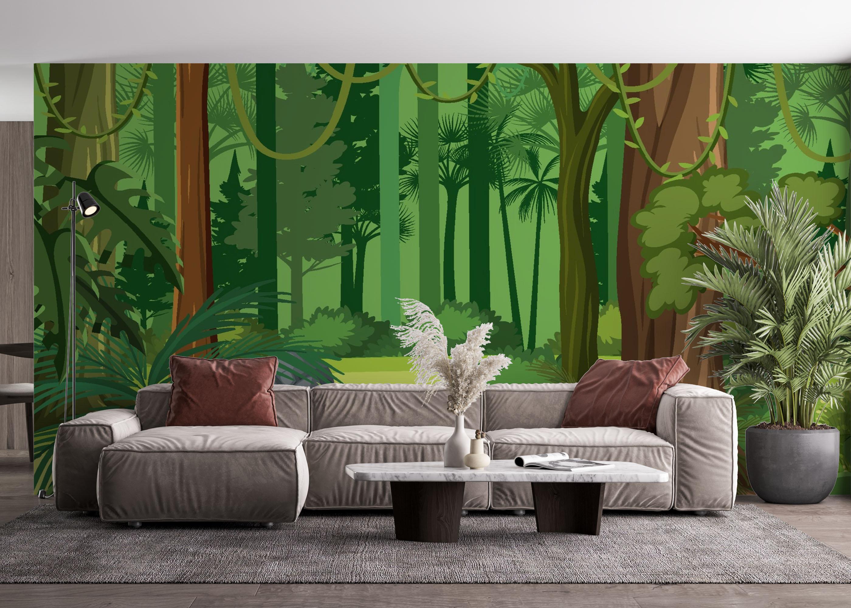 Fototapete Jungle Green Liana mockup 4