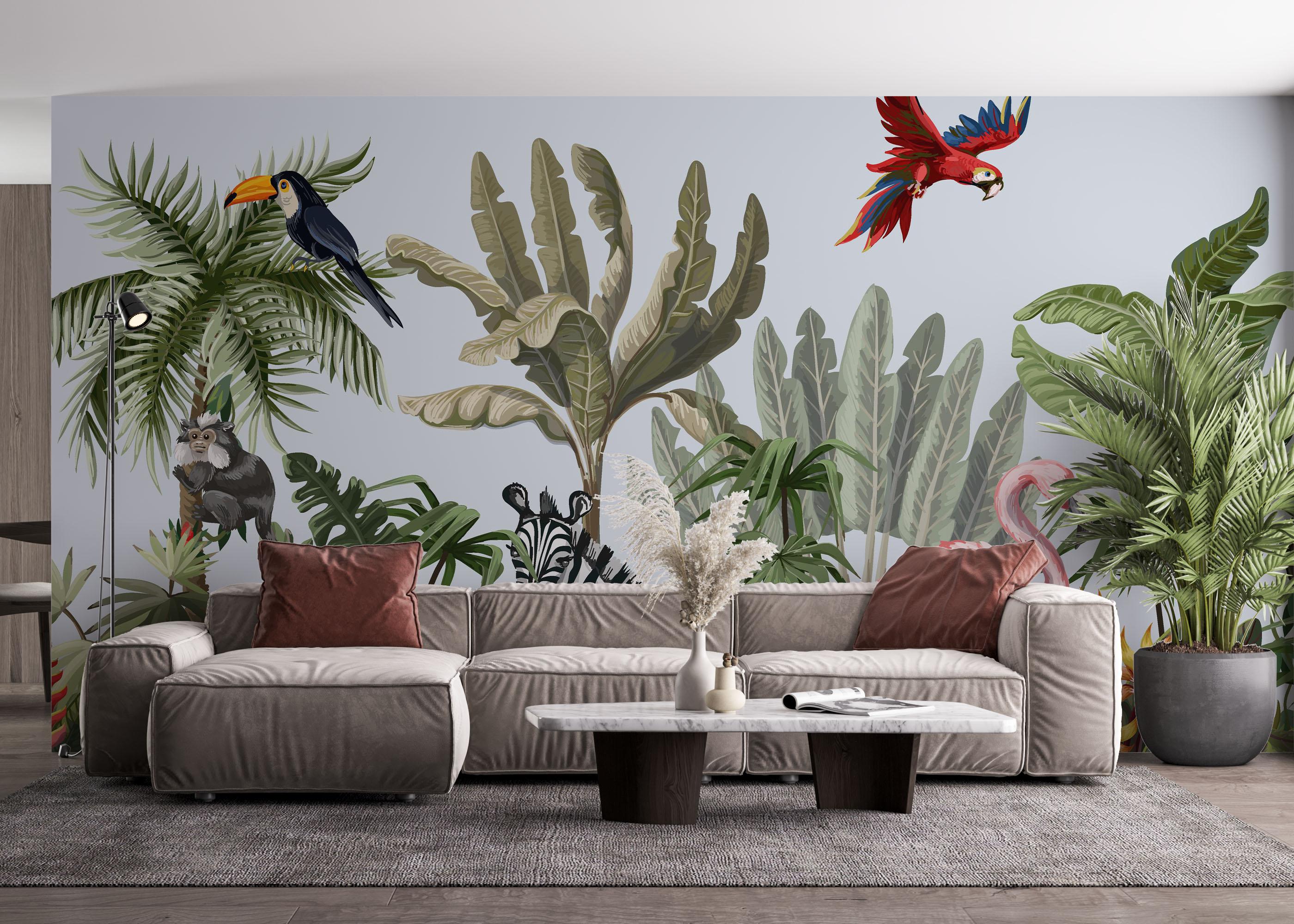 Fototapete Light Jungle Art mockup 4