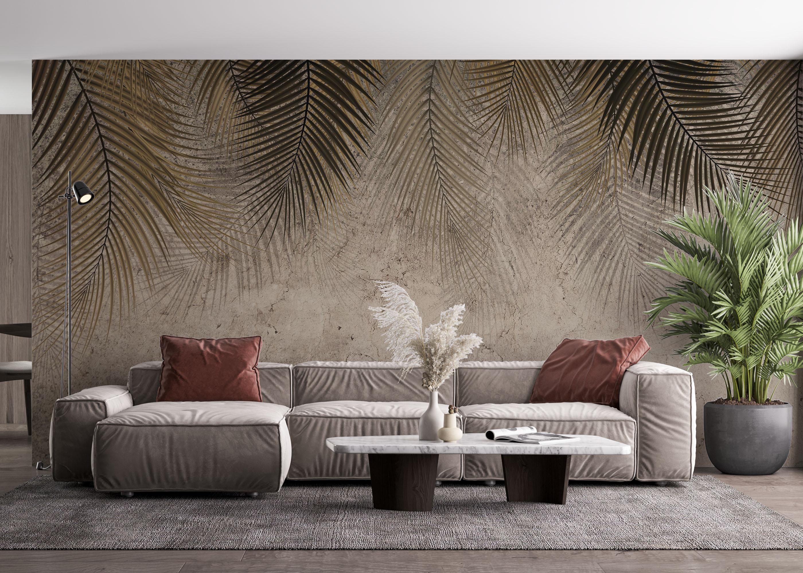 Fototapete Thin Brown Leaves mockup 4