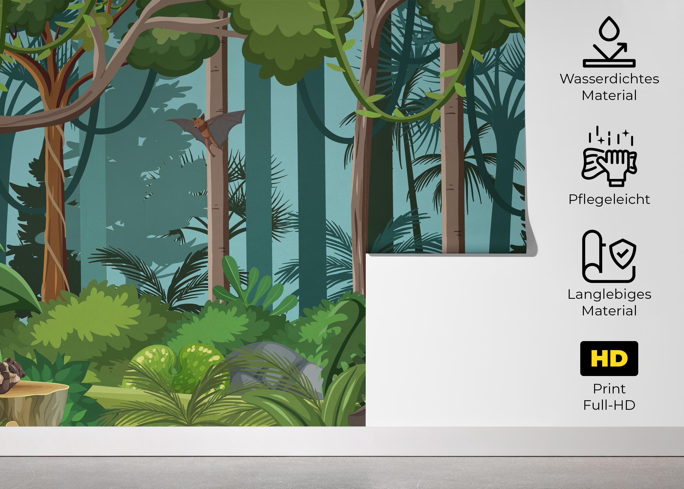 Fototapete Jungle Elephant Cartoon mockup 5