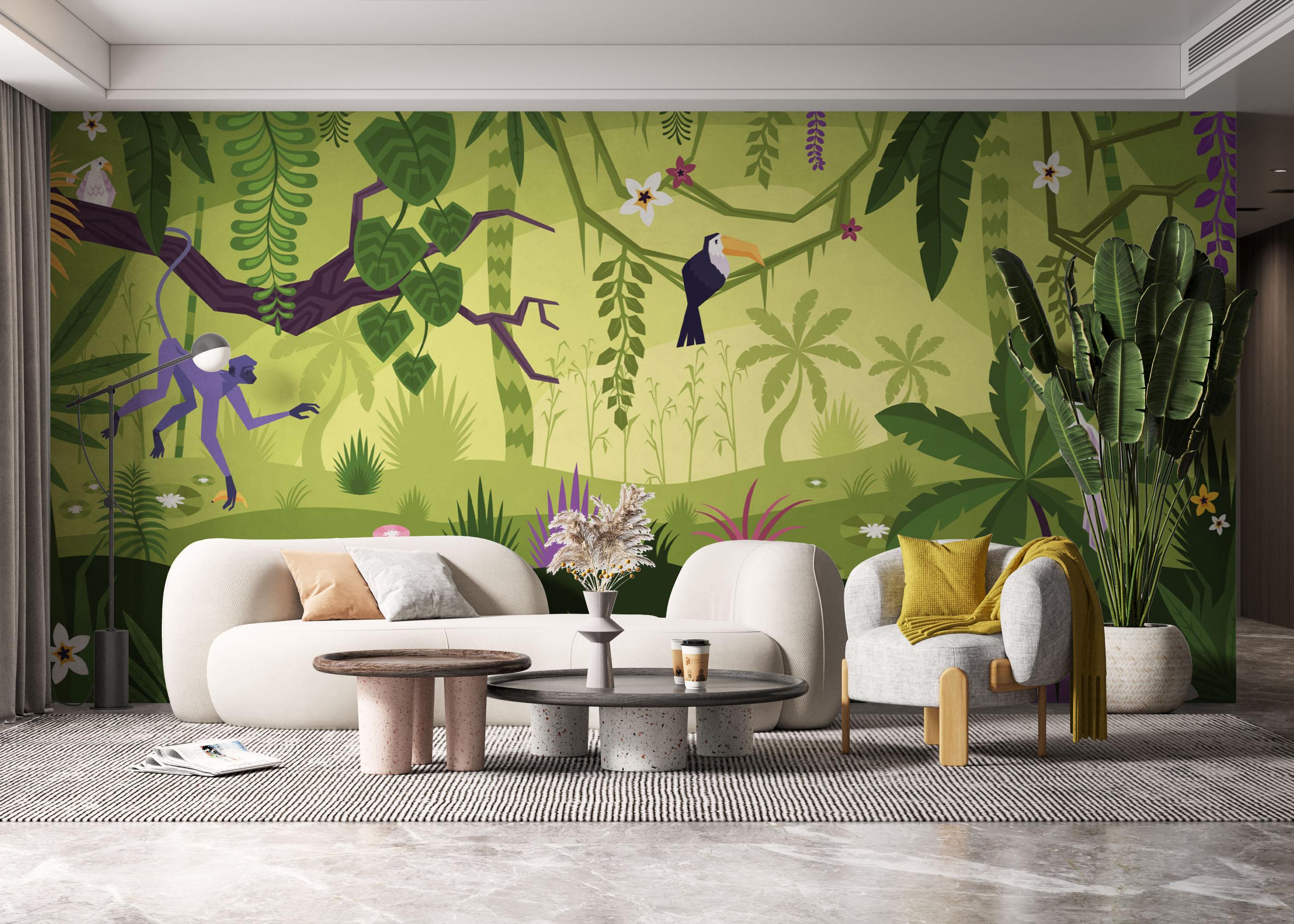 Fototapete Cute Jungle Art mockup 6