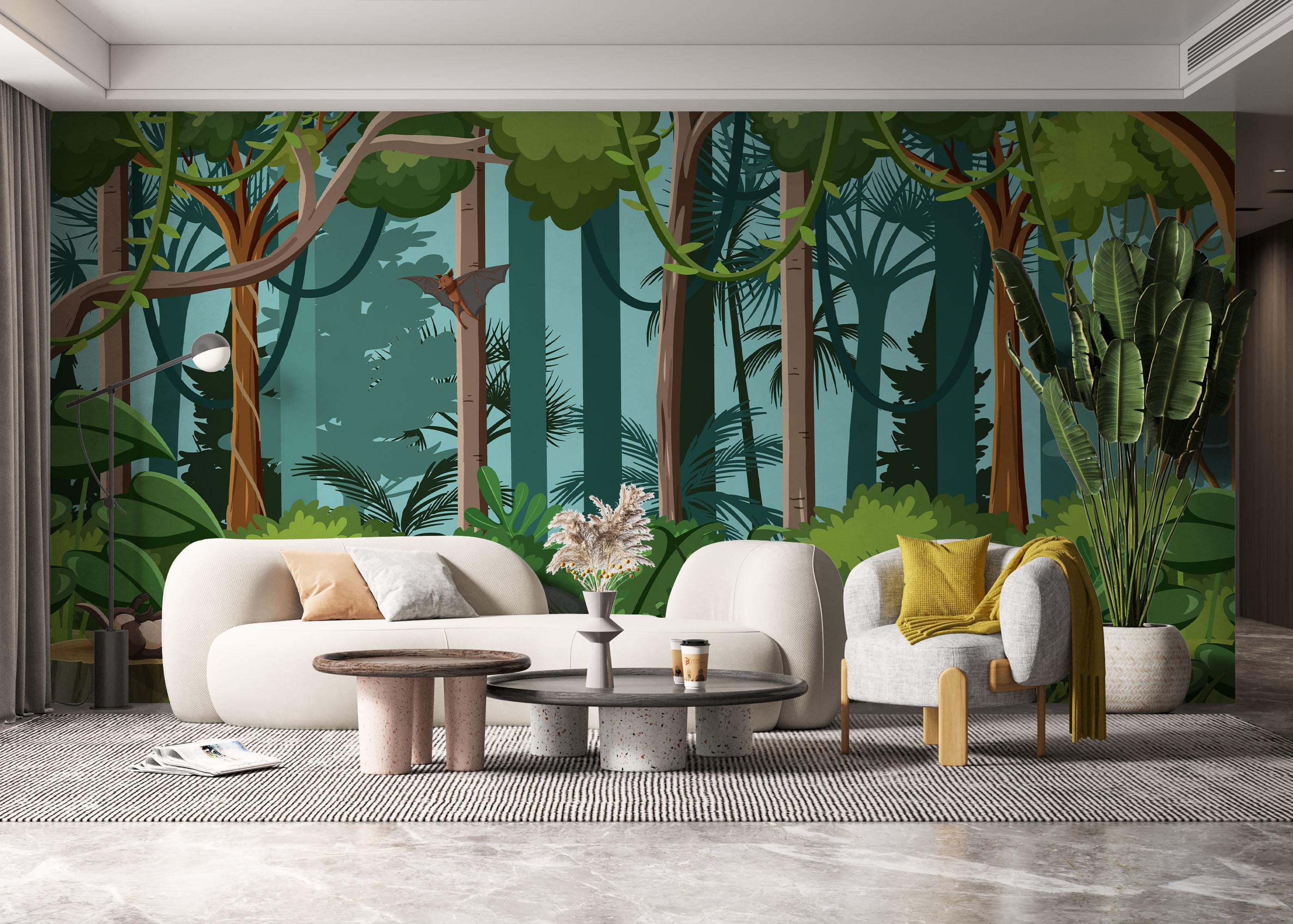 Fototapete Jungle Elephant Cartoon mockup 6