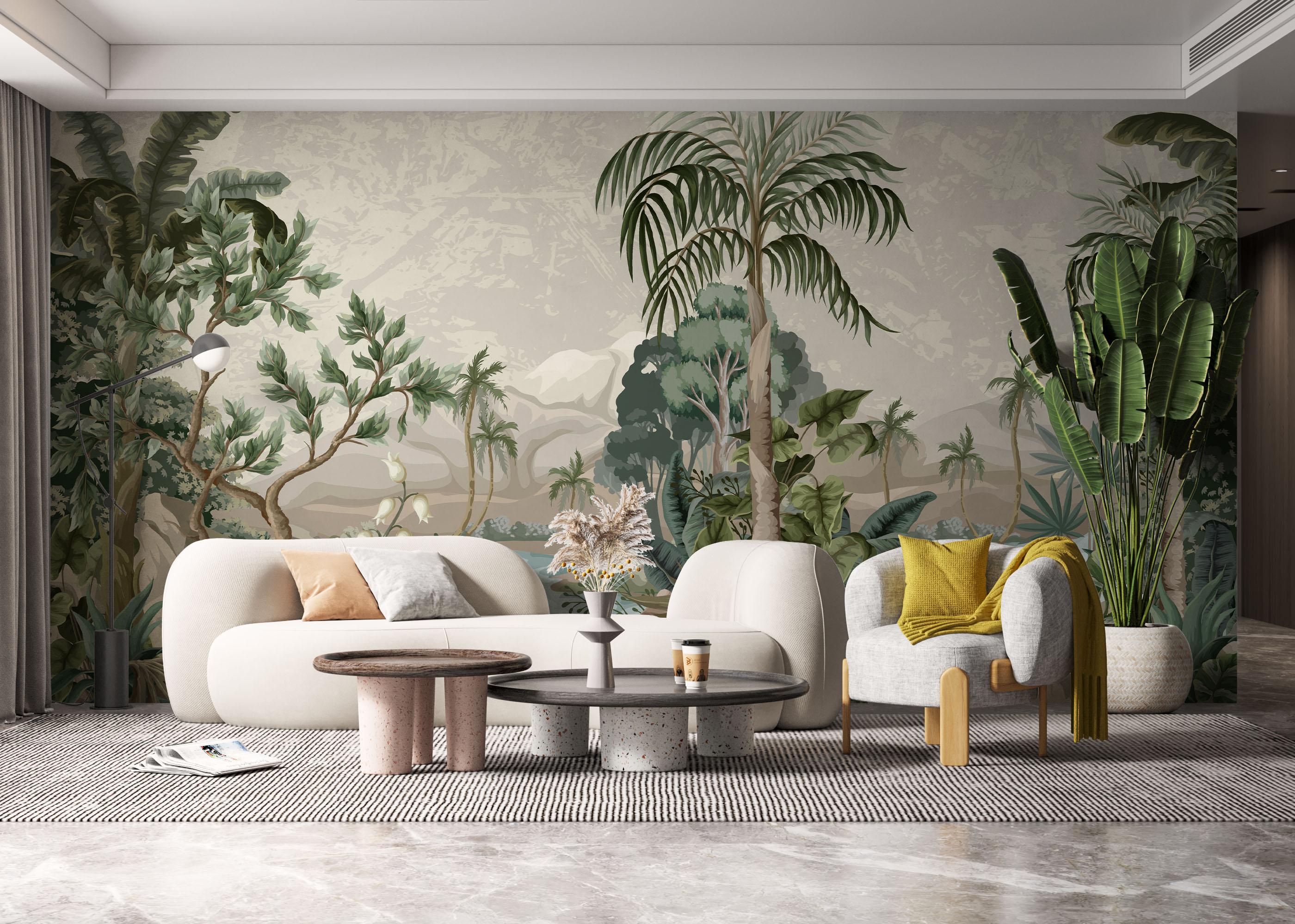 Fototapete Jungle Palm Lake mockup 6