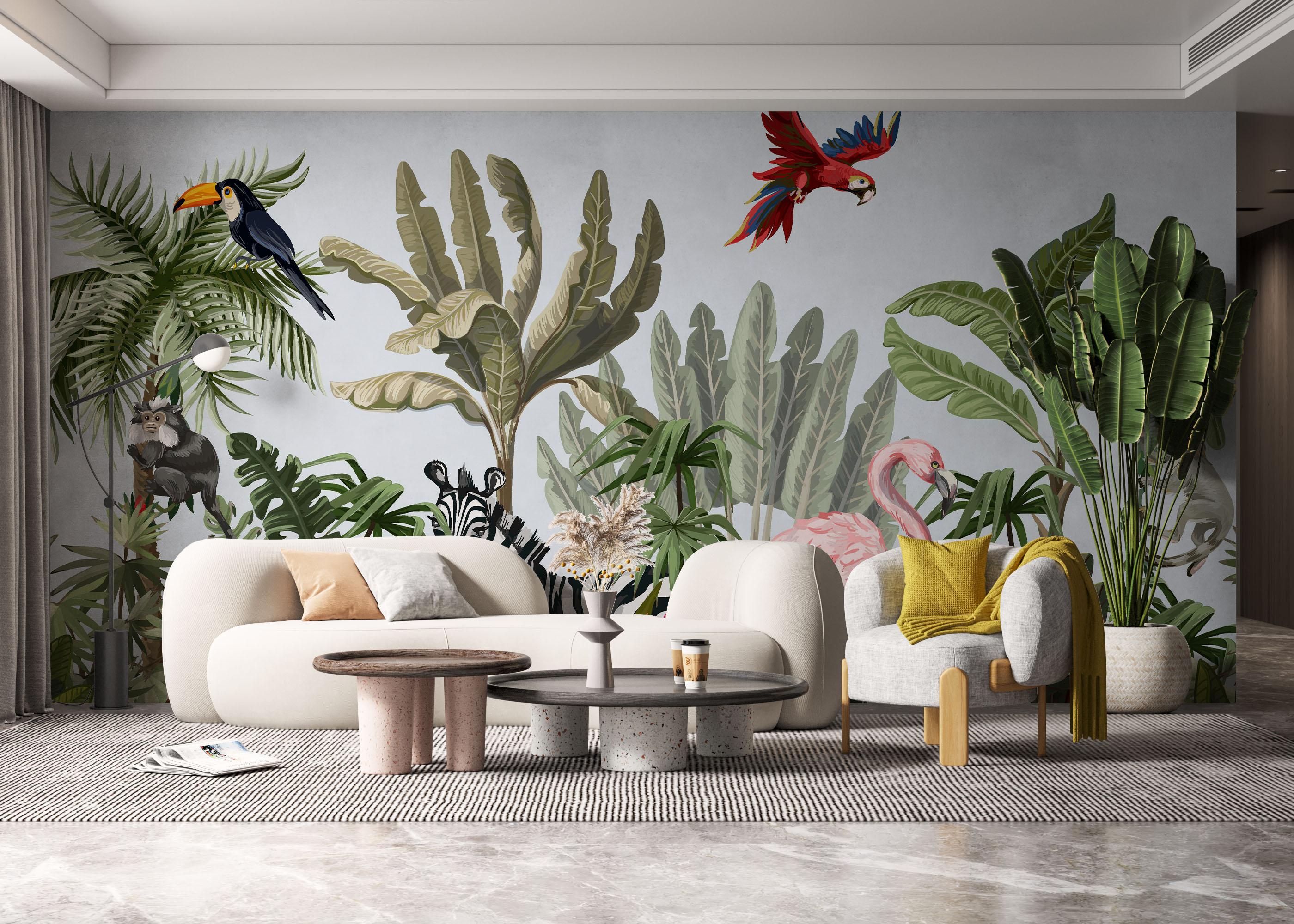 Fototapete Light Jungle Art mockup 6