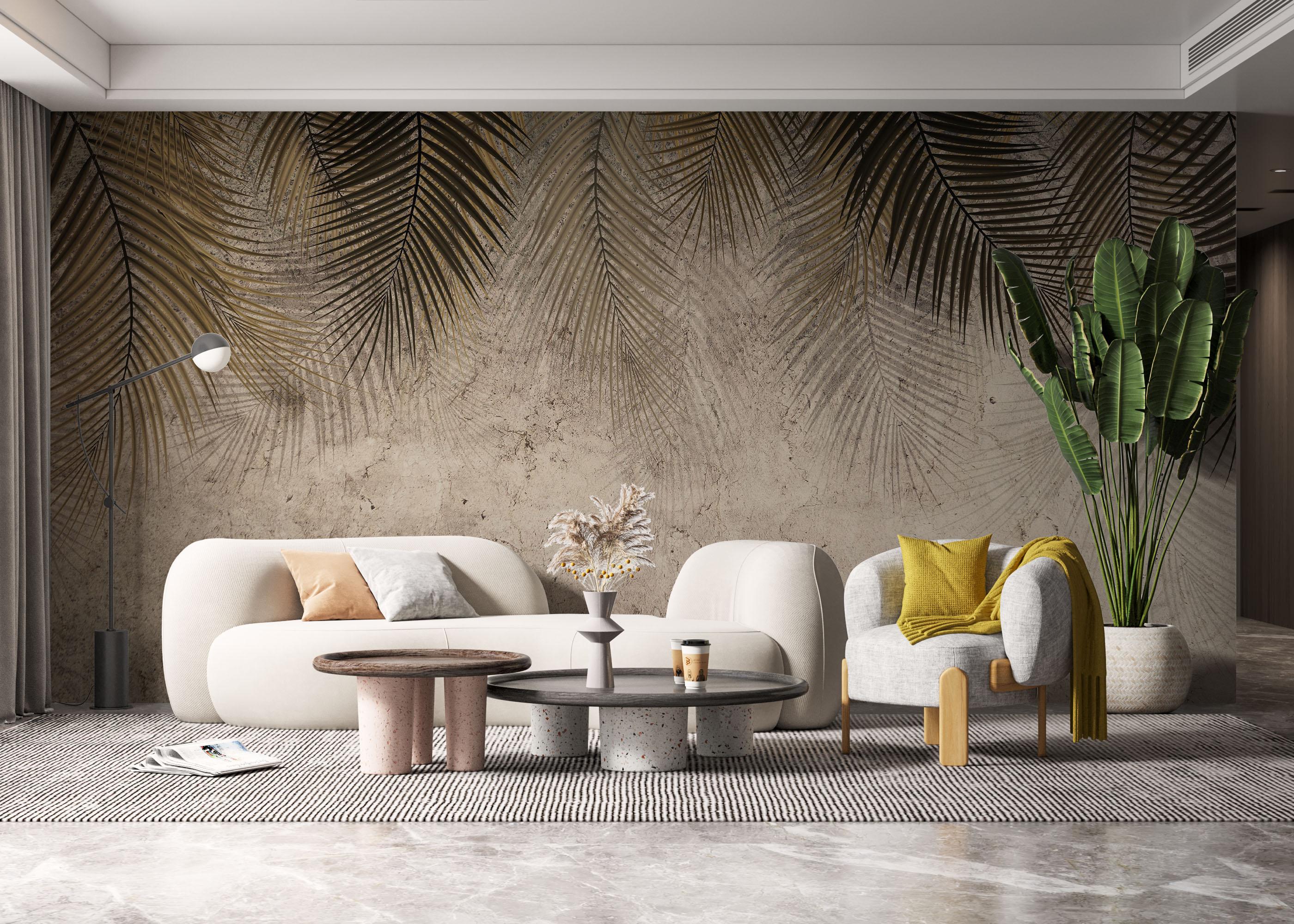 Fototapete Thin Brown Leaves mockup 6