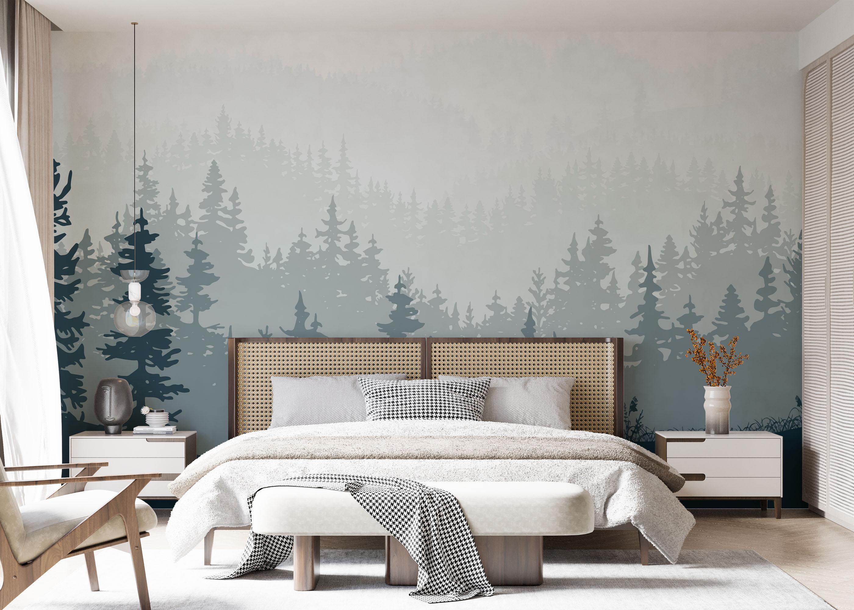 Fototapete Blue Forest Tree mockup 7