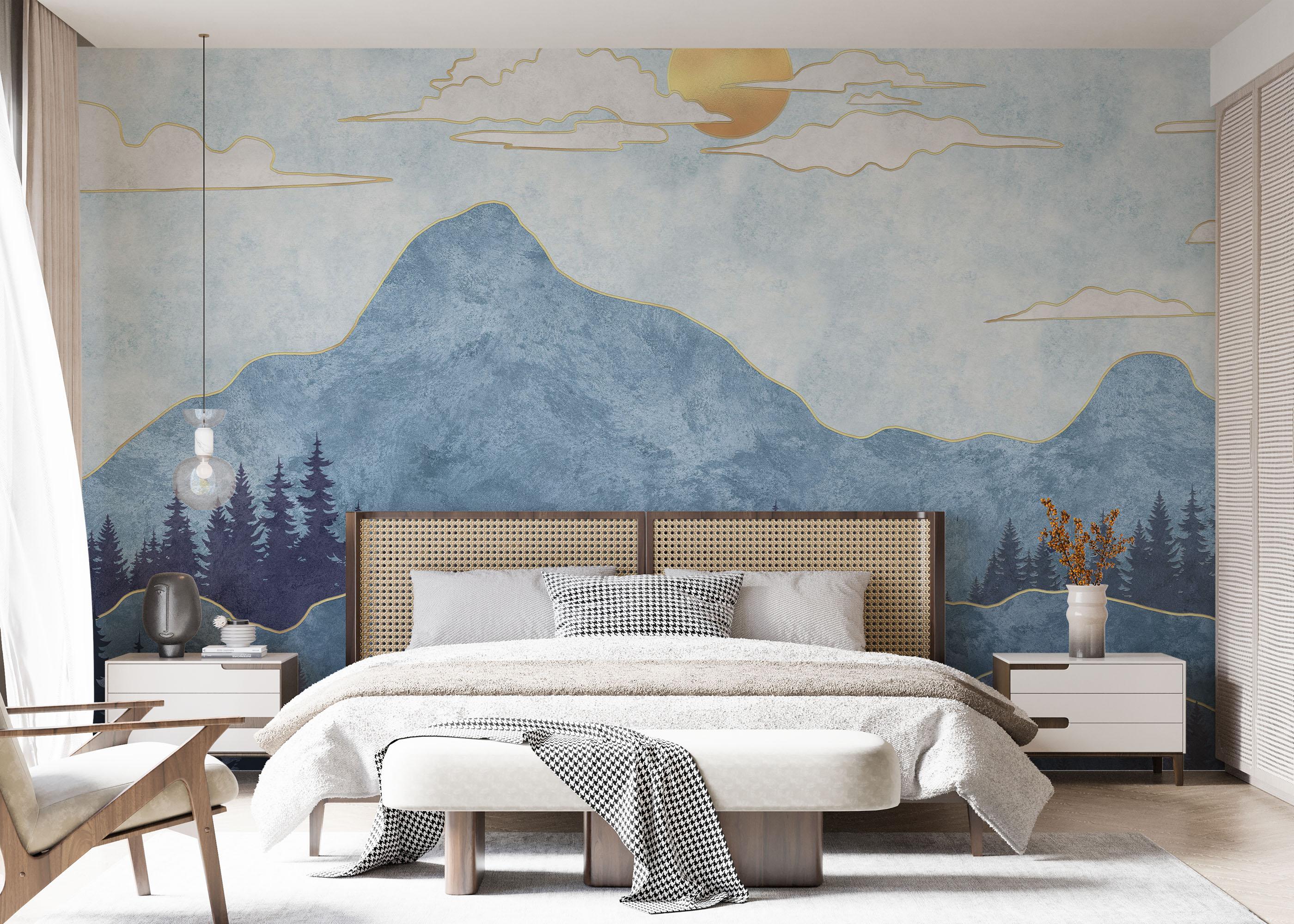 Fototapete Blue Landscape mockup 7