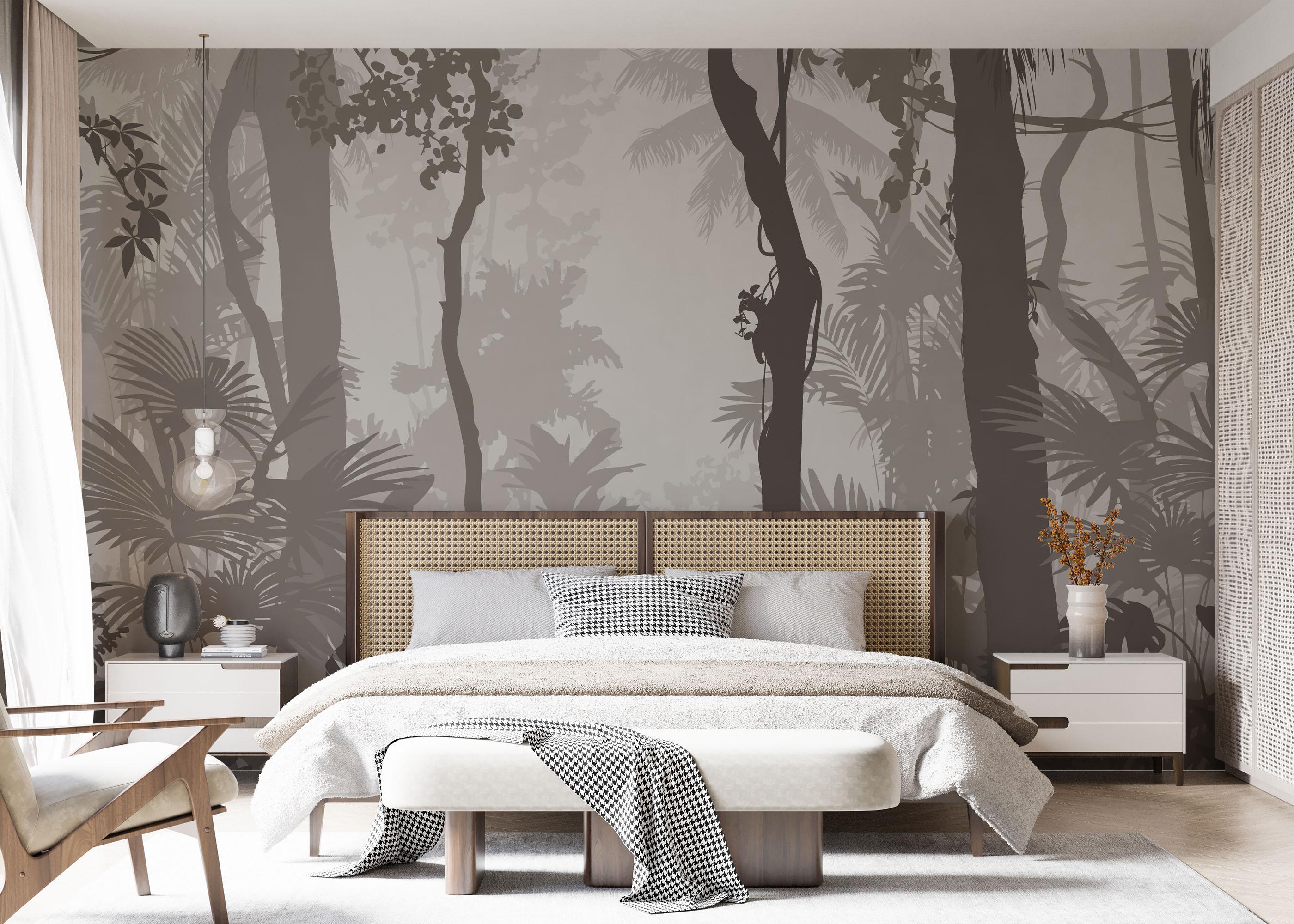 Fototapete Brown Foggy Forest mockup 7