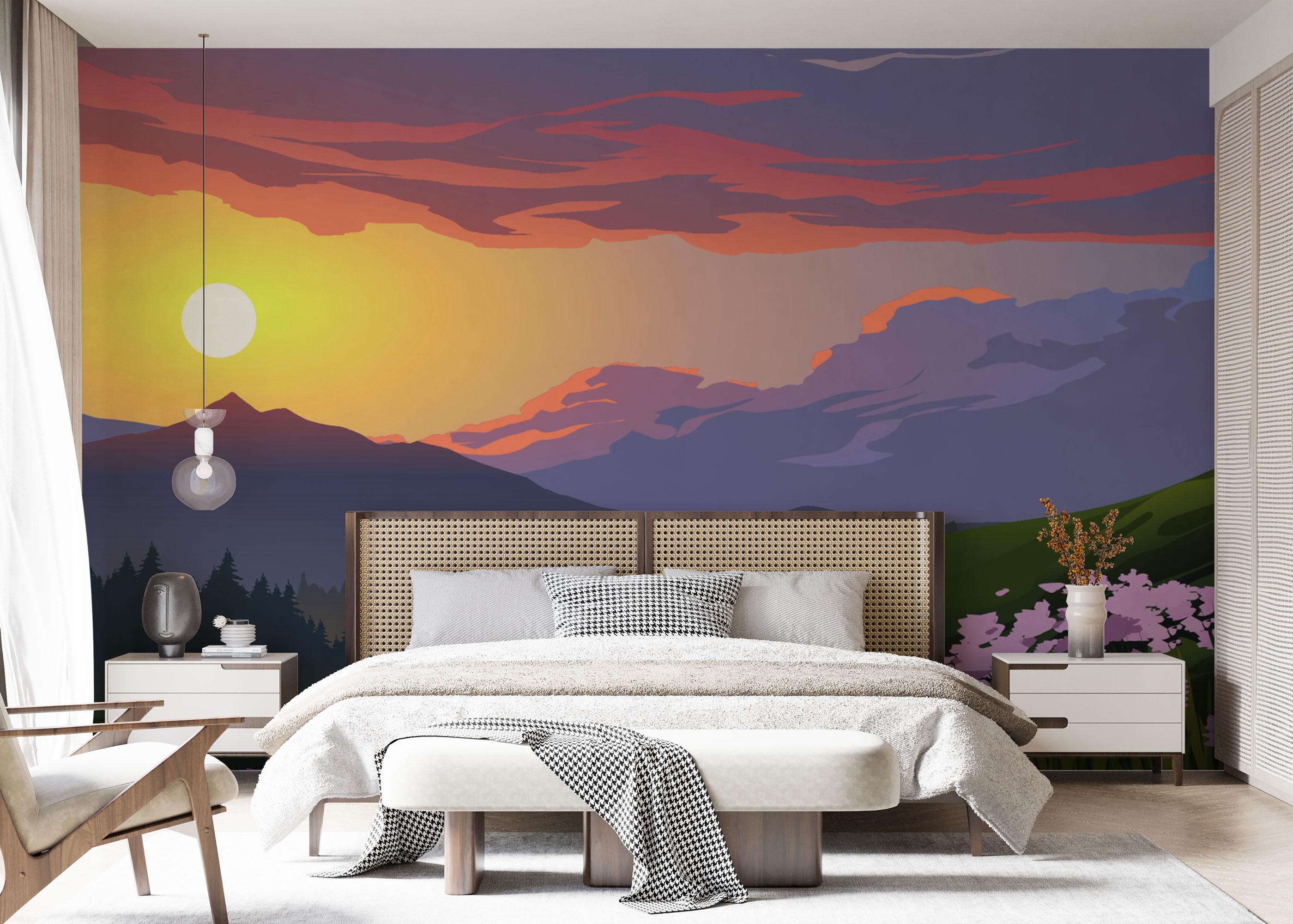 Fototapete Flower Field Forest mockup 7