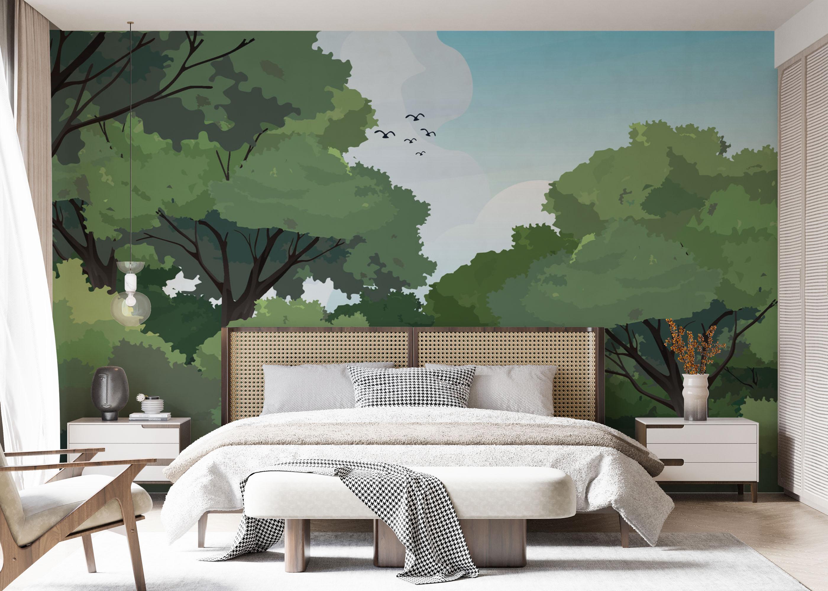 Fototapete Full Forest Tree mockup 7