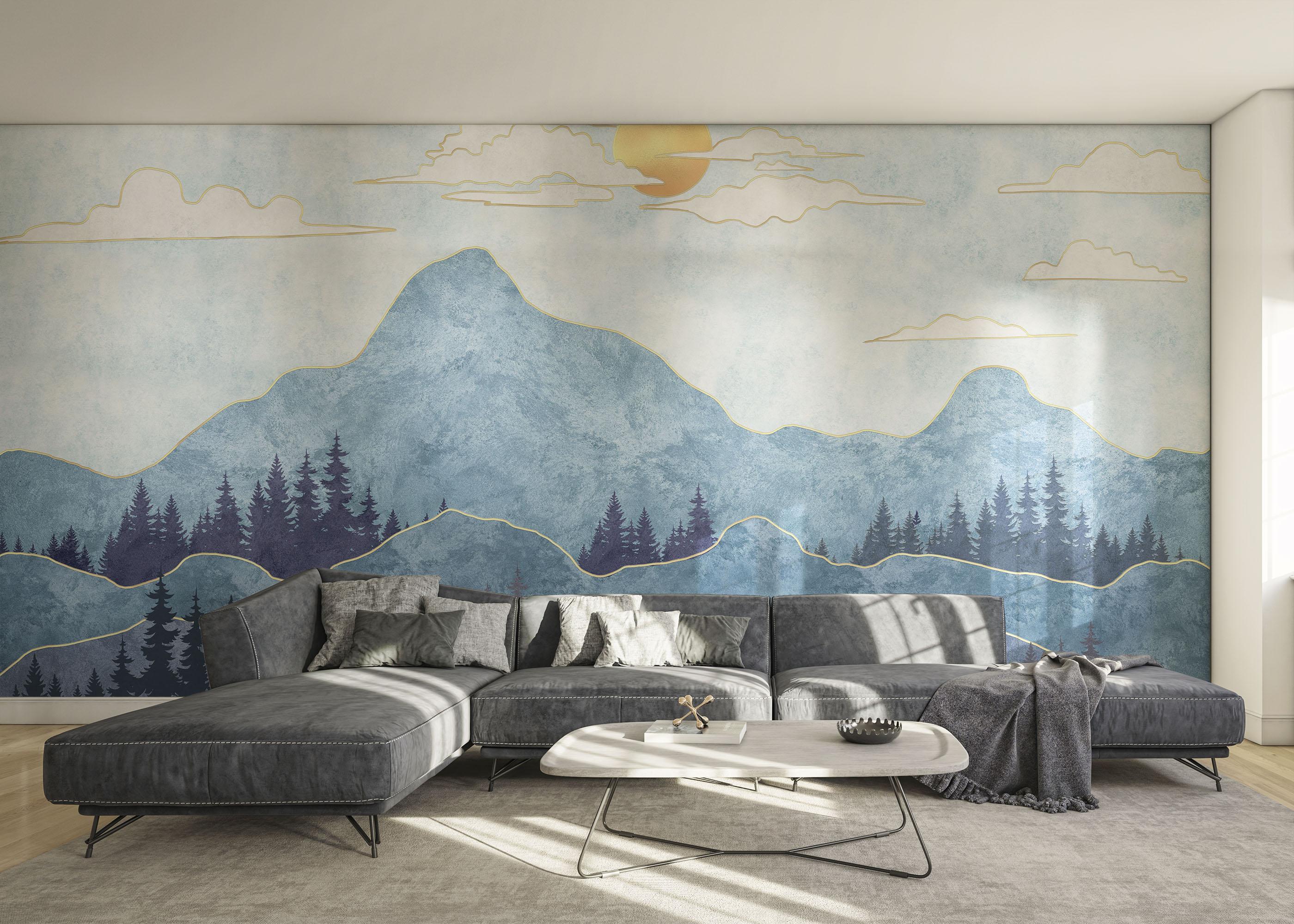 Fototapete Blue Landscape mockup 0