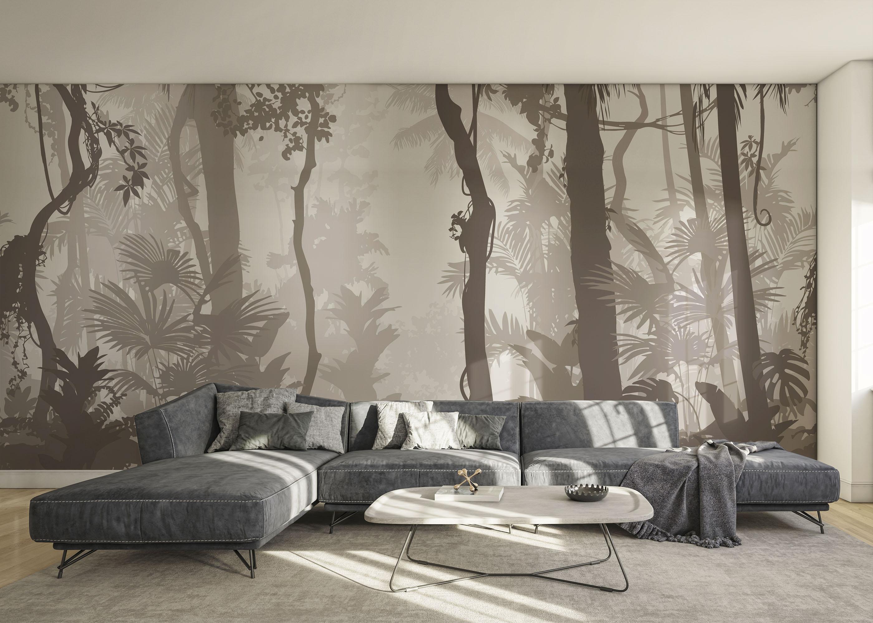 Fototapete Brown Foggy Forest mockup 0