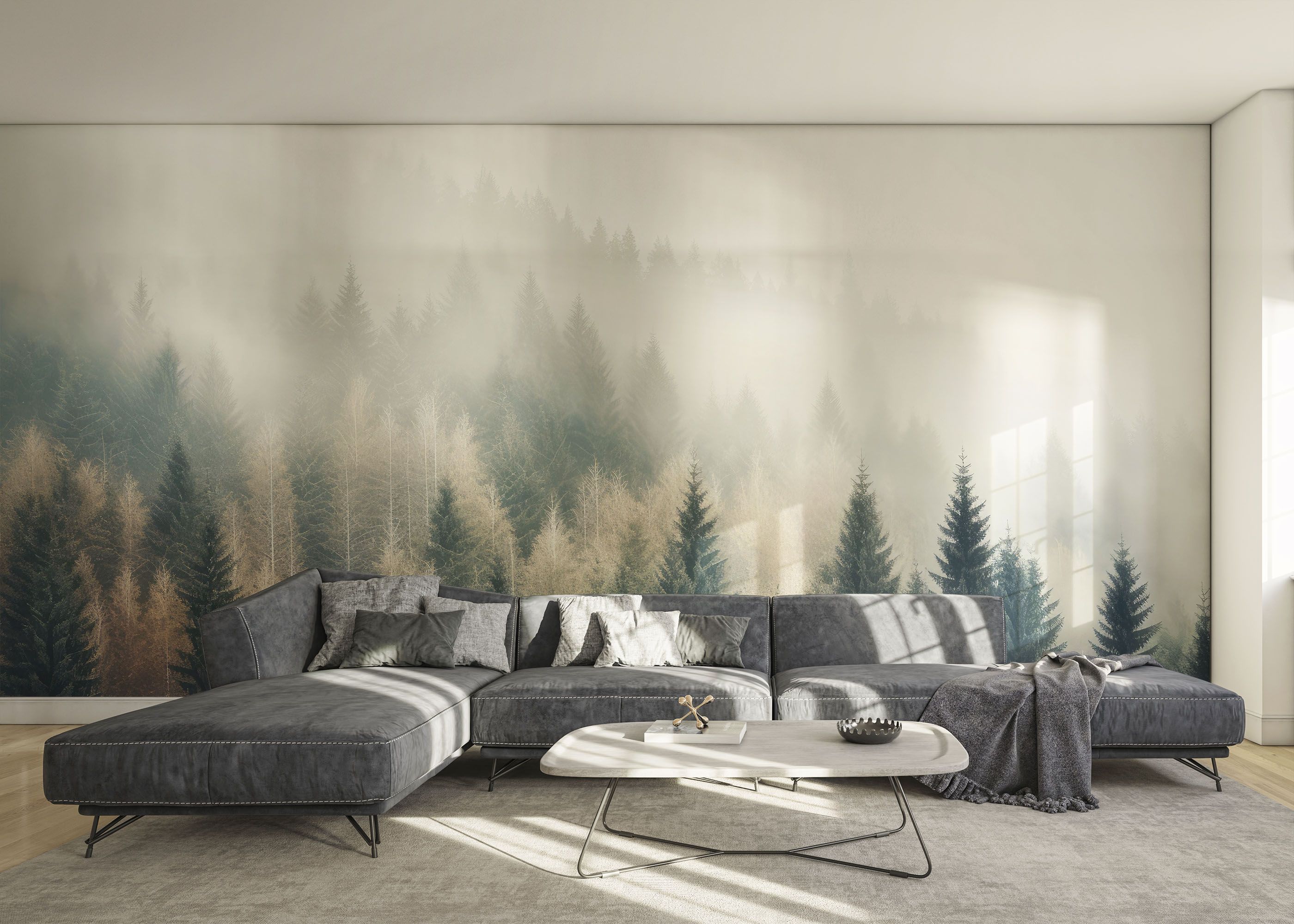 Cream Green Trees mockup 0