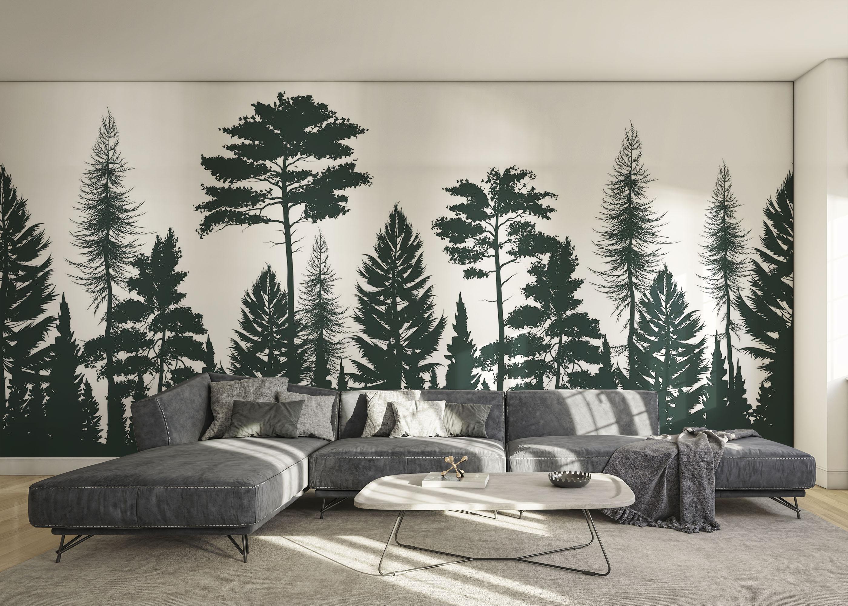 Fototapete Dark Grey Forest mockup 0