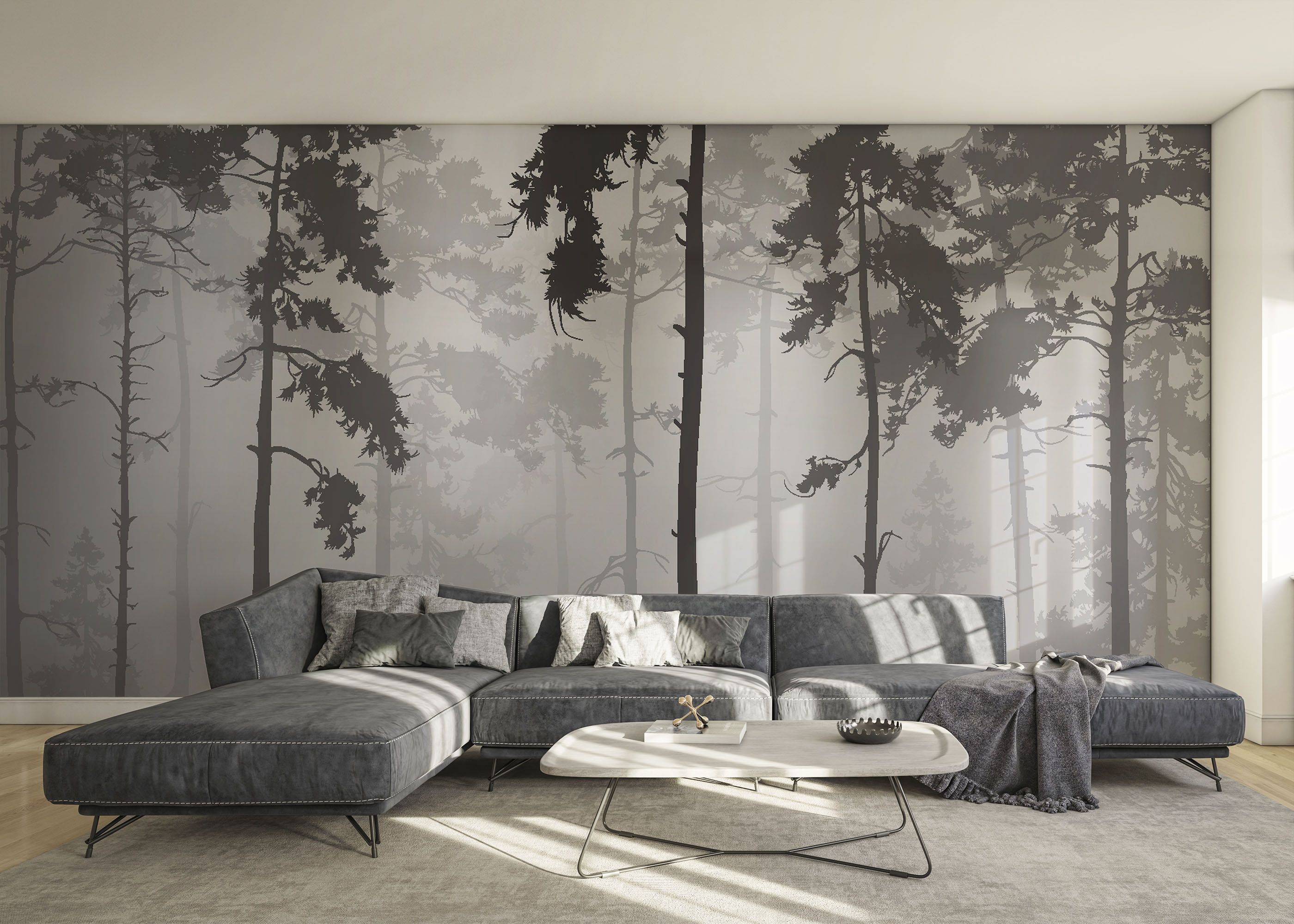 Grey Foggy Forest mockup 0