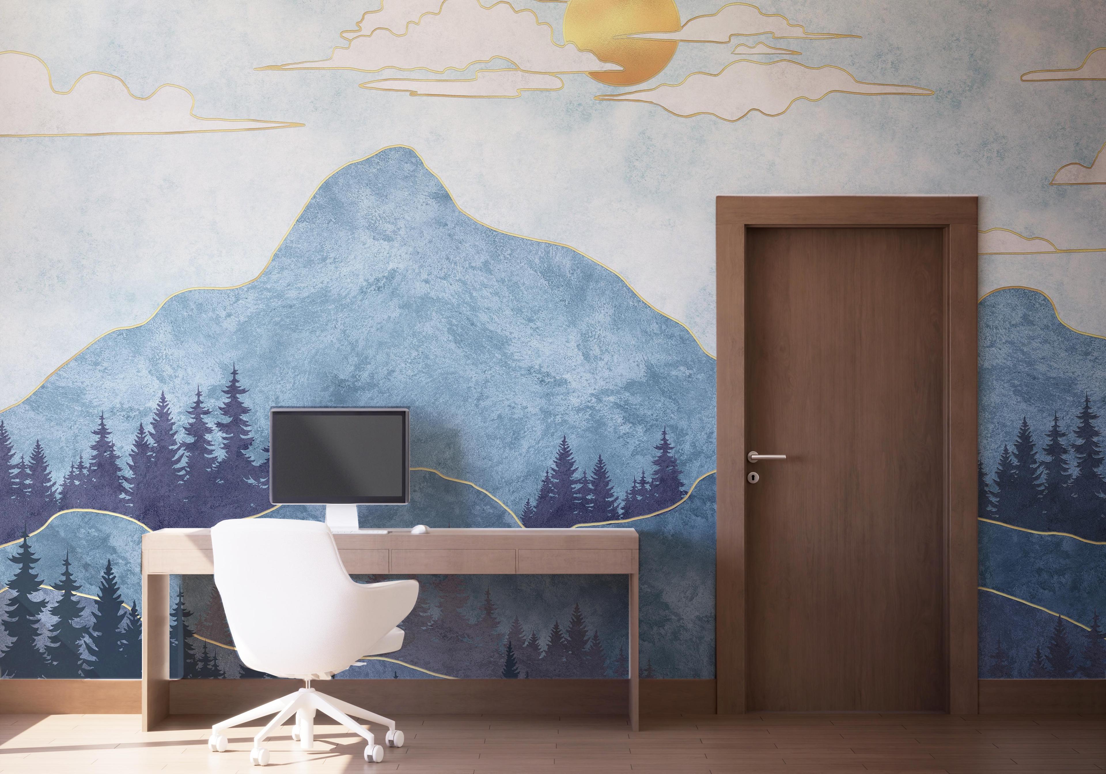 Fototapete Blue Landscape mockup 1