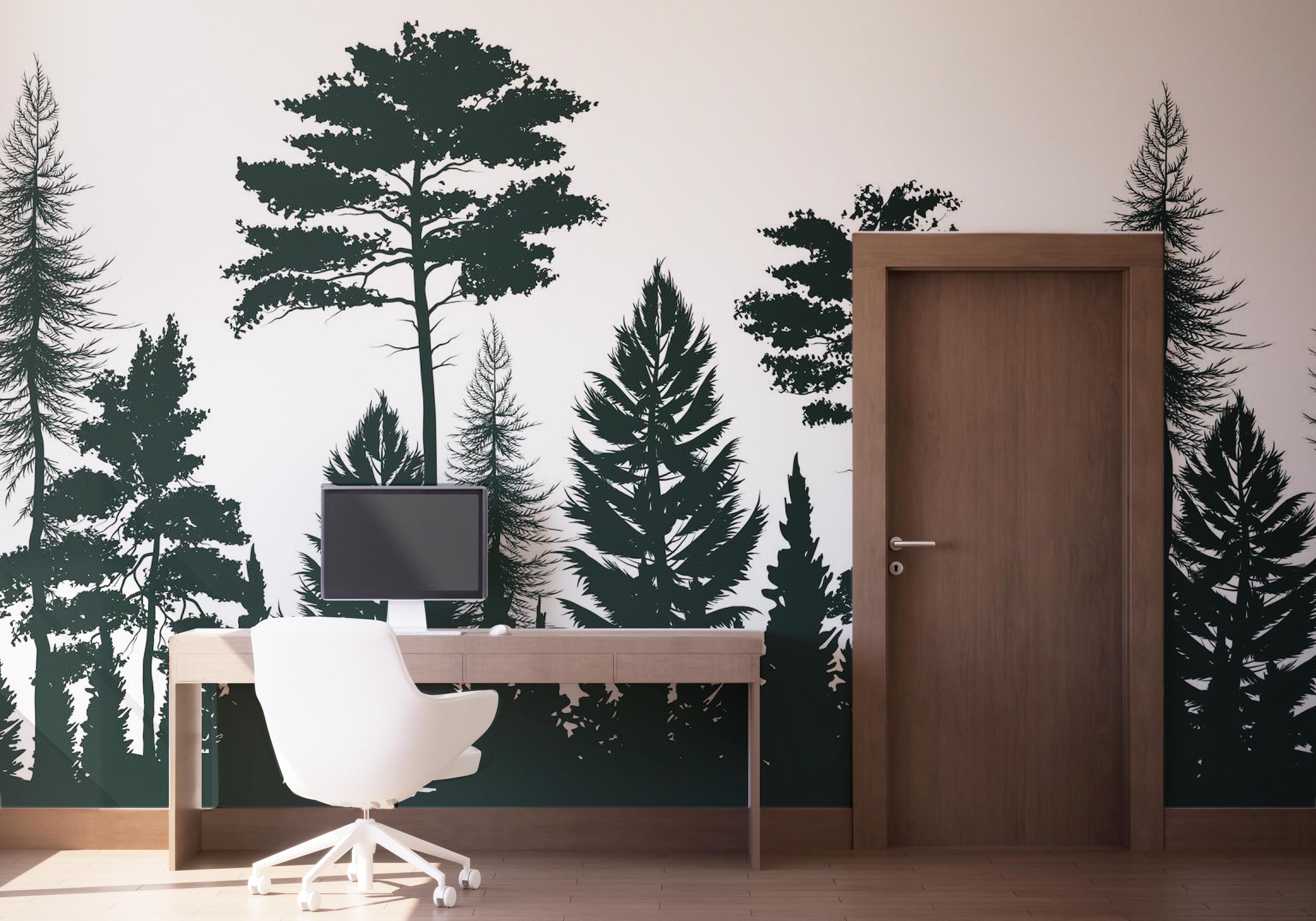 Fototapete Dark Grey Forest mockup 1