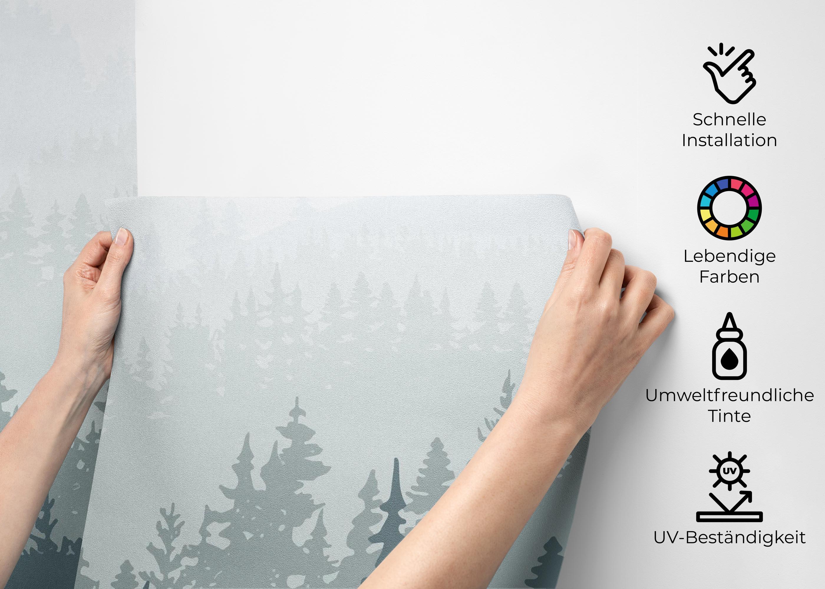 Fototapete Blue Forest Tree mockup 2