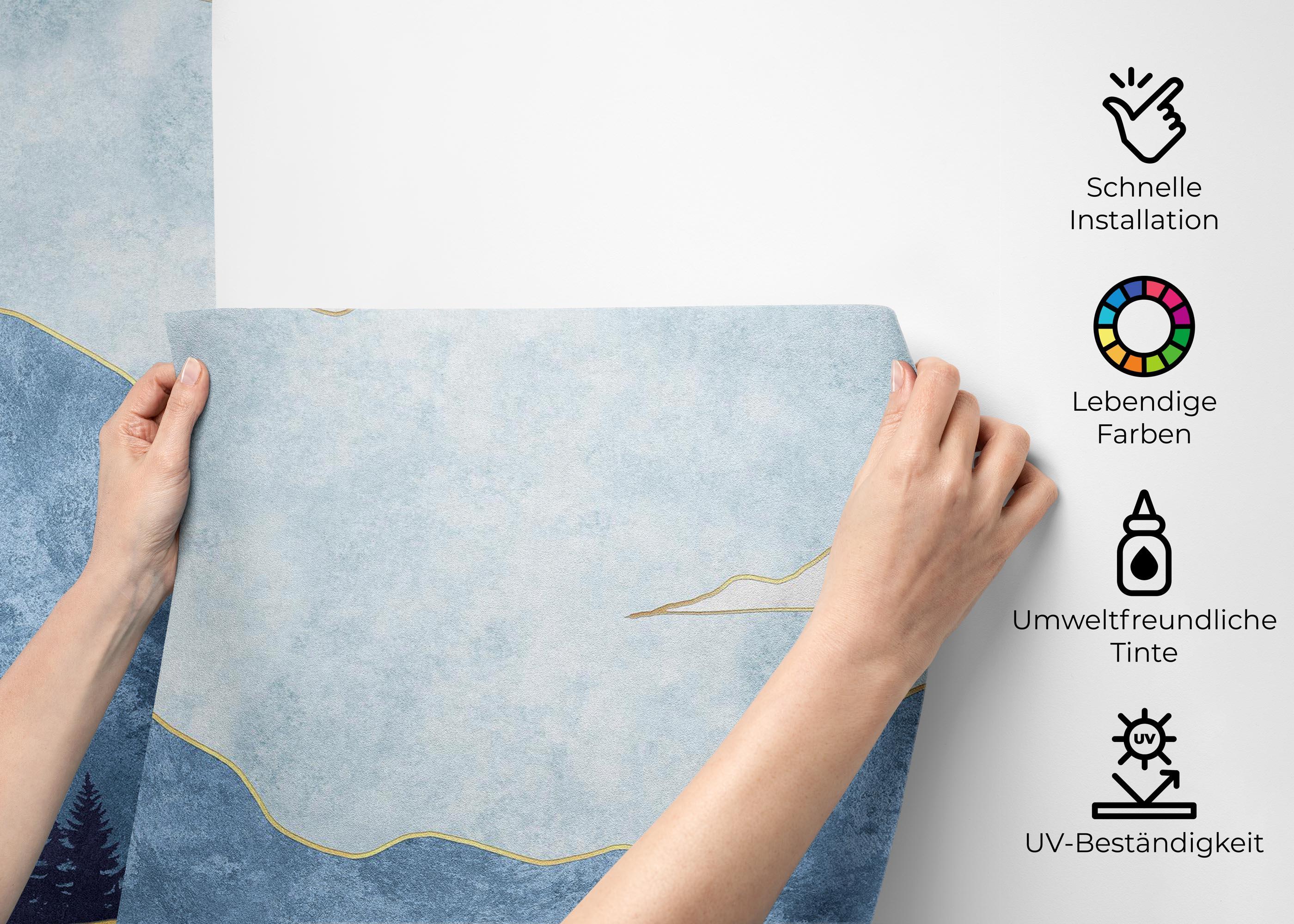 Fototapete Blue Landscape mockup 2