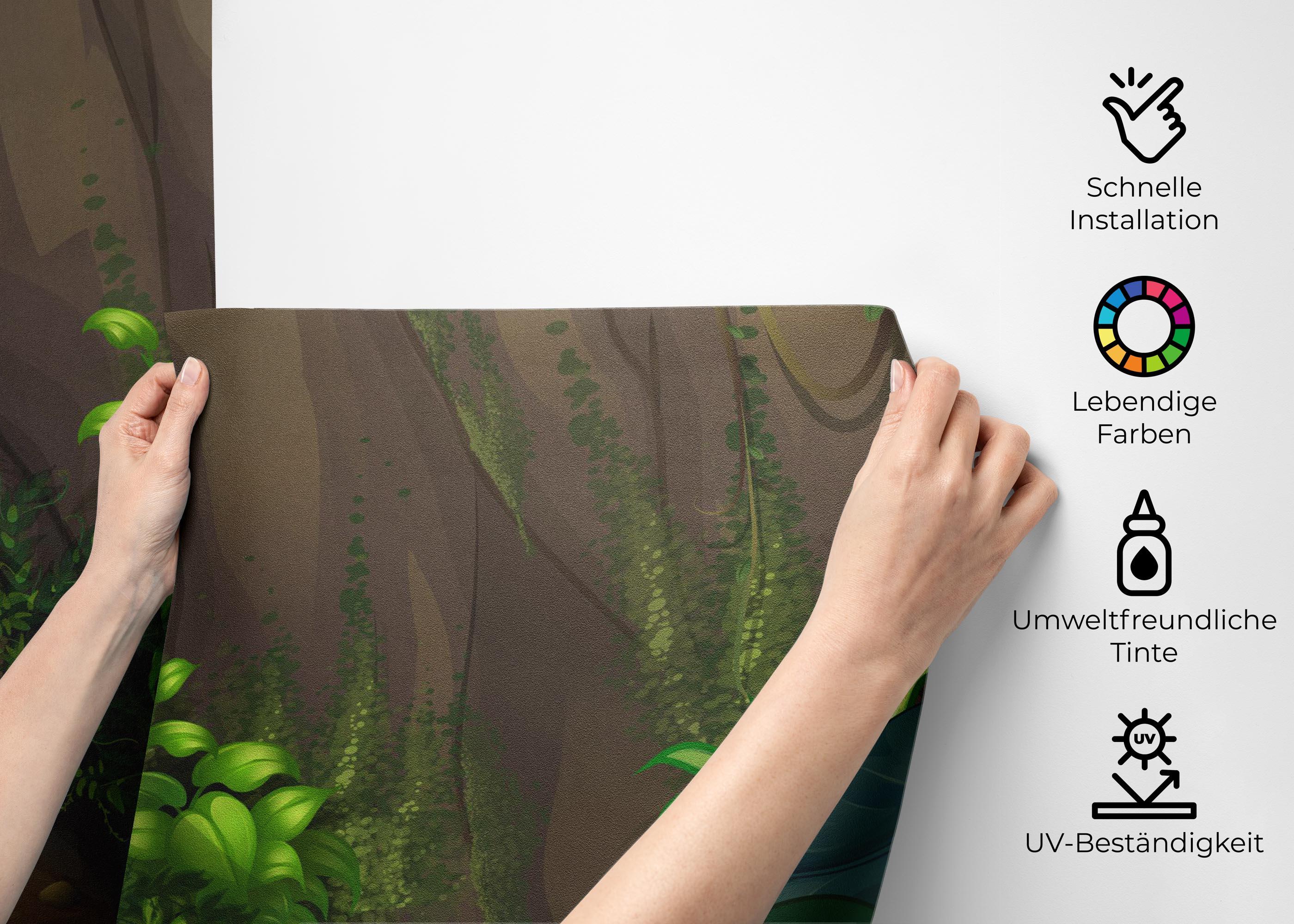 Fototapete Forest Water Cartoon mockup 2