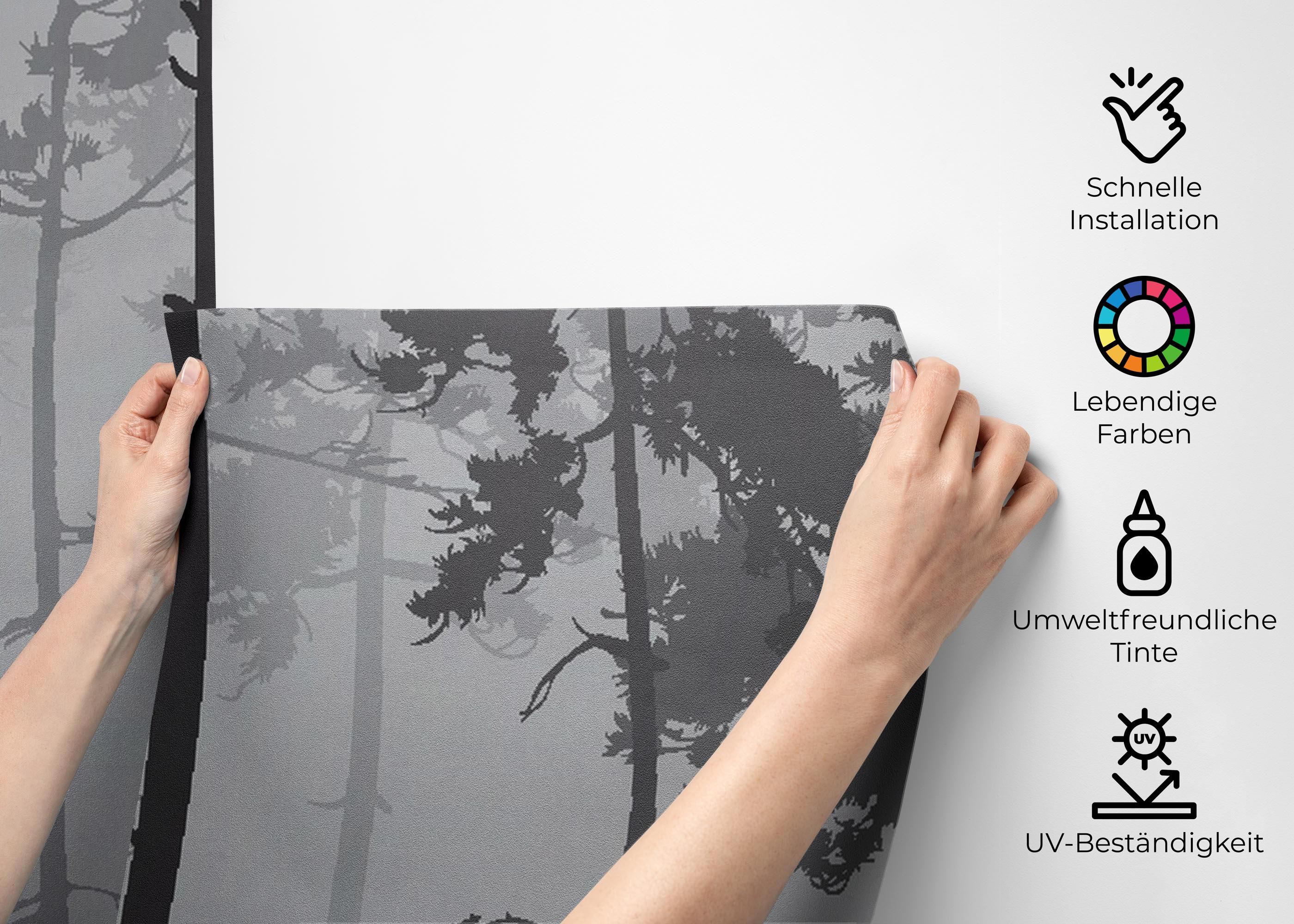 Grey Foggy Forest mockup 2
