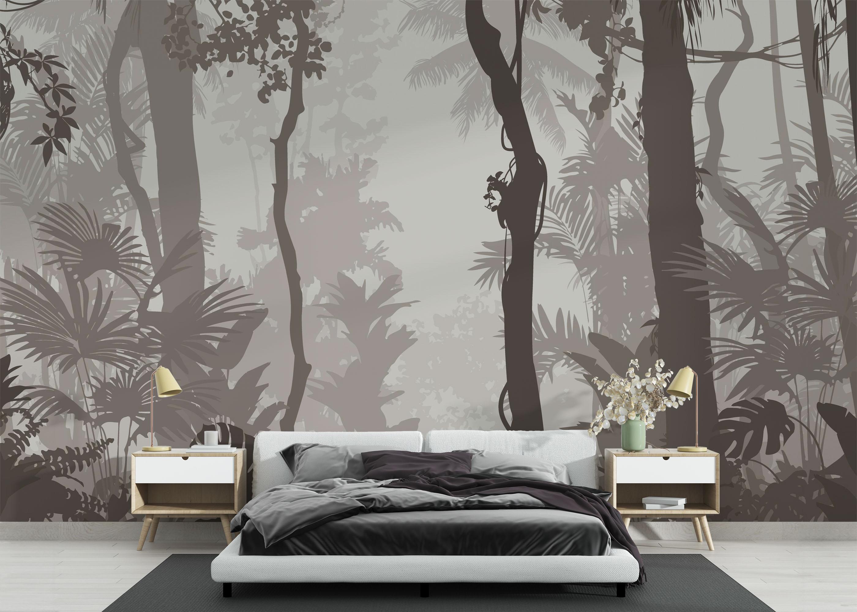 Fototapete Brown Foggy Forest mockup 3