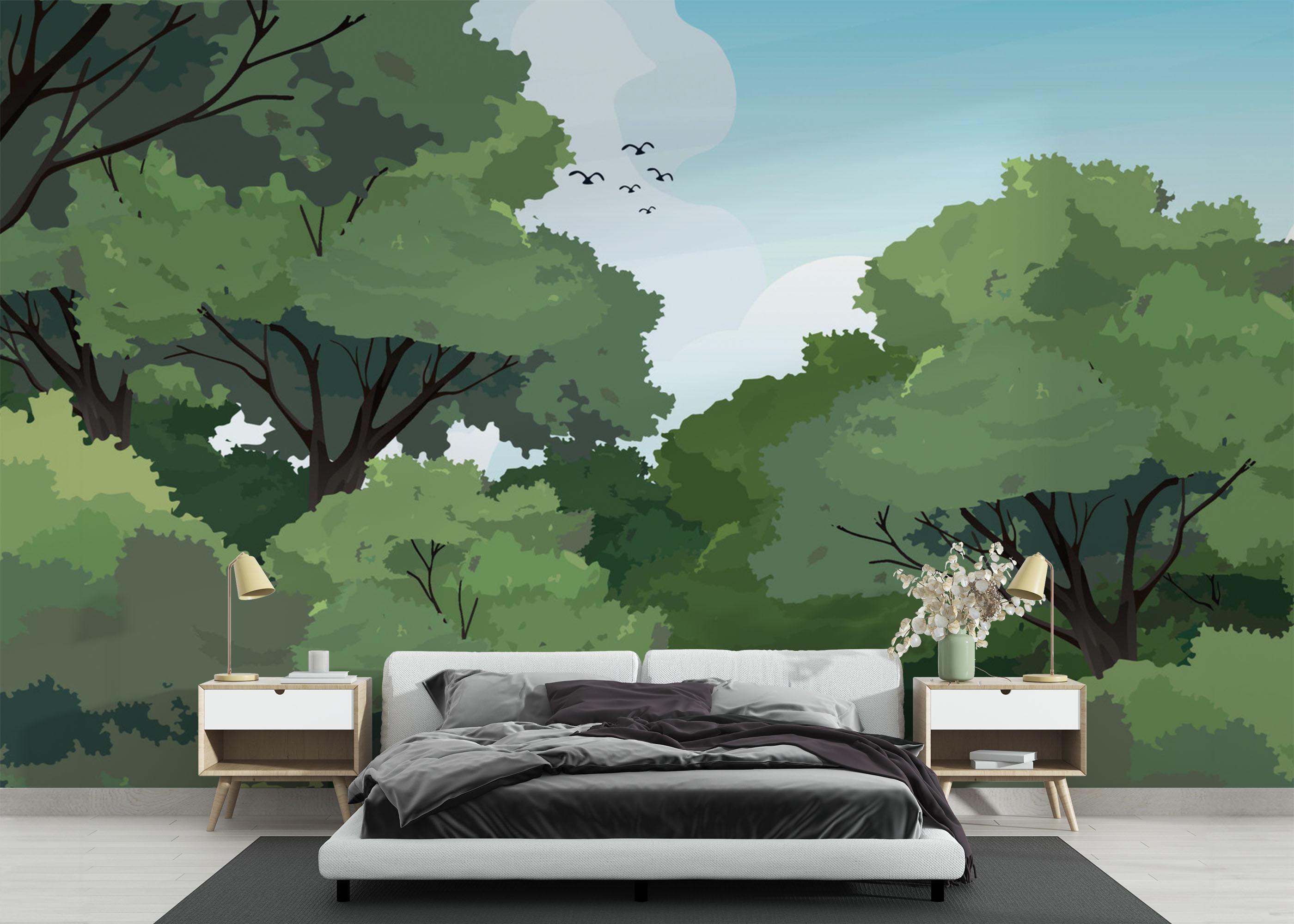 Fototapete Full Forest Tree mockup 3