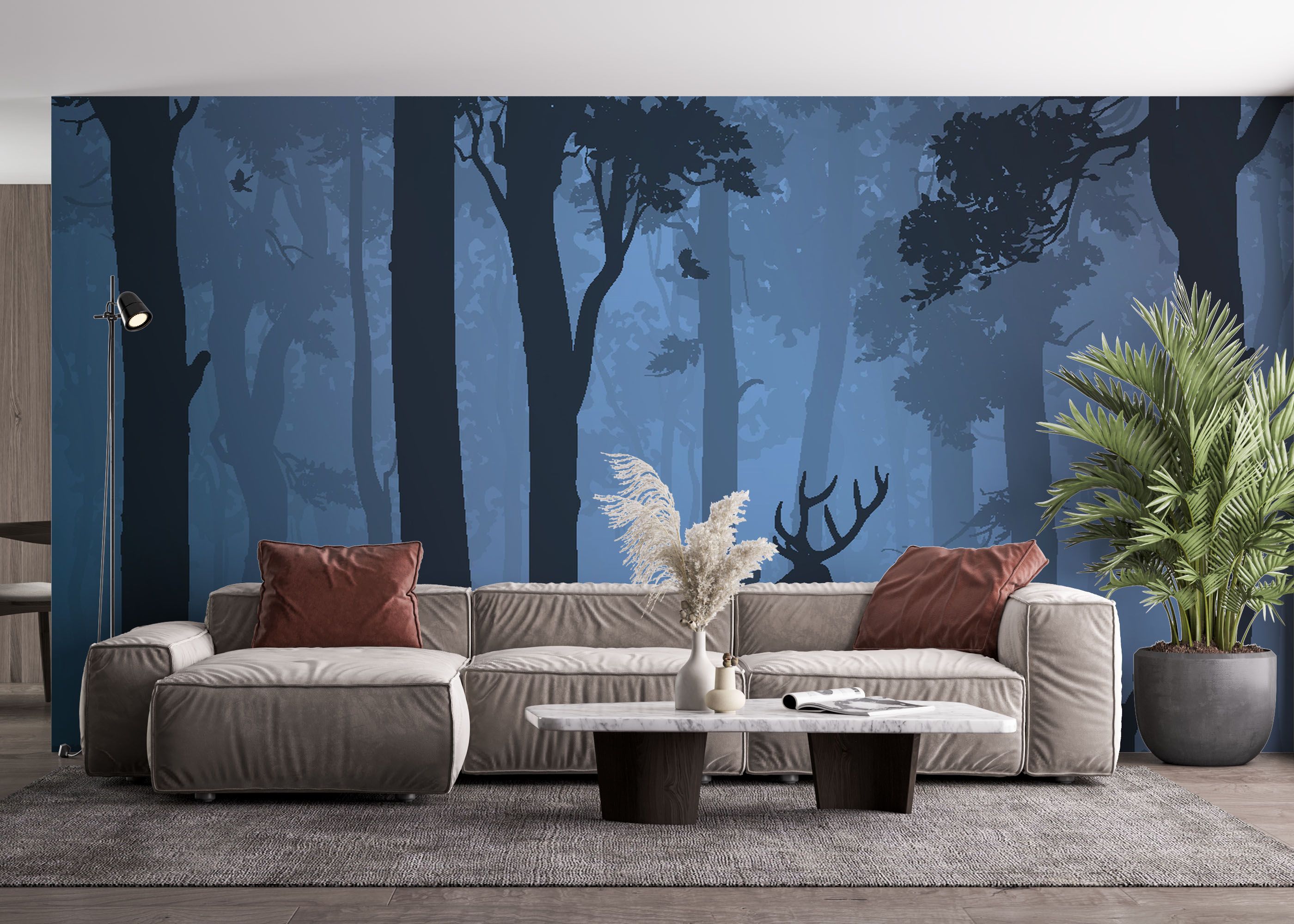 Blue Forest Deer mockup 4