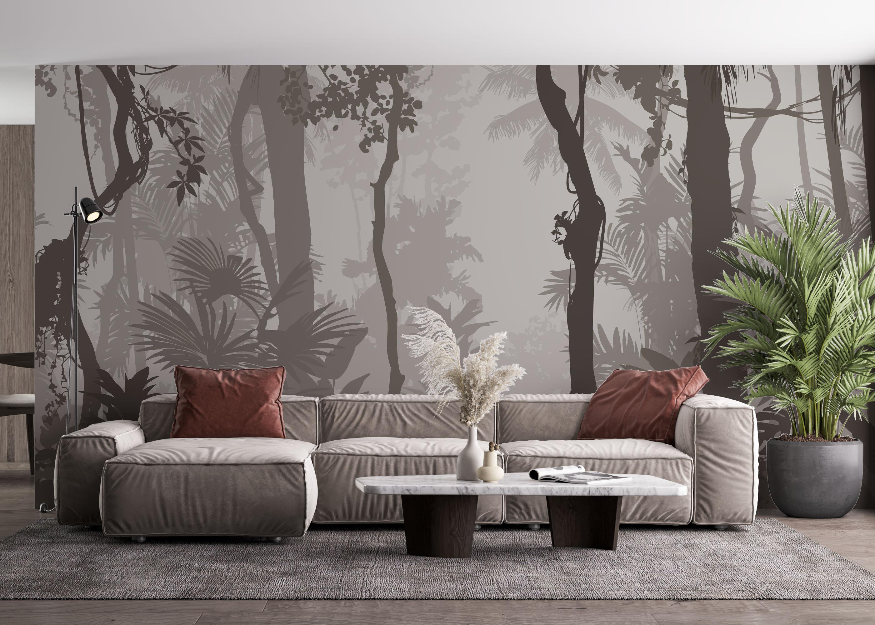 Fototapete Brown Foggy Forest mockup 4