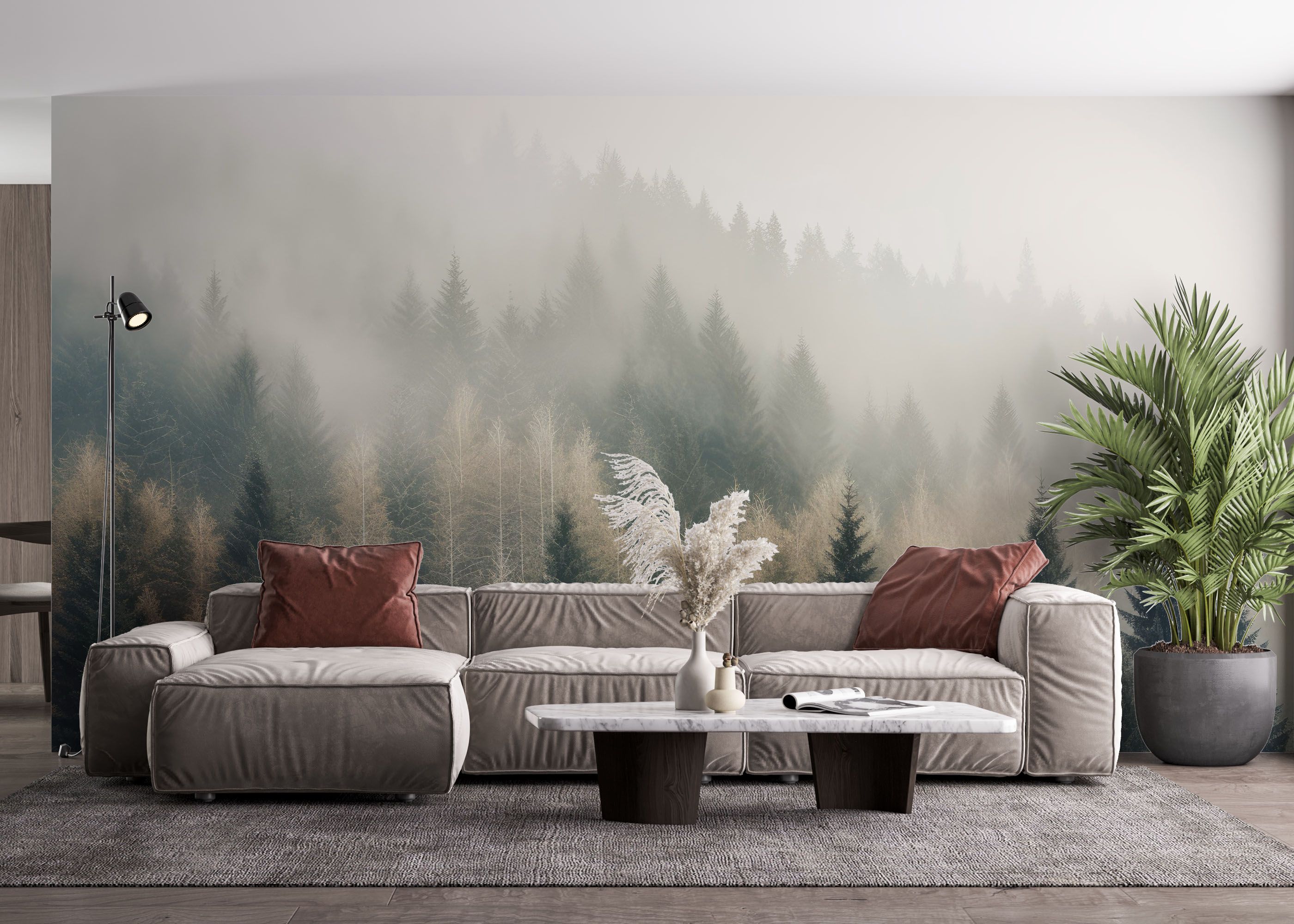 Cream Green Trees mockup 4