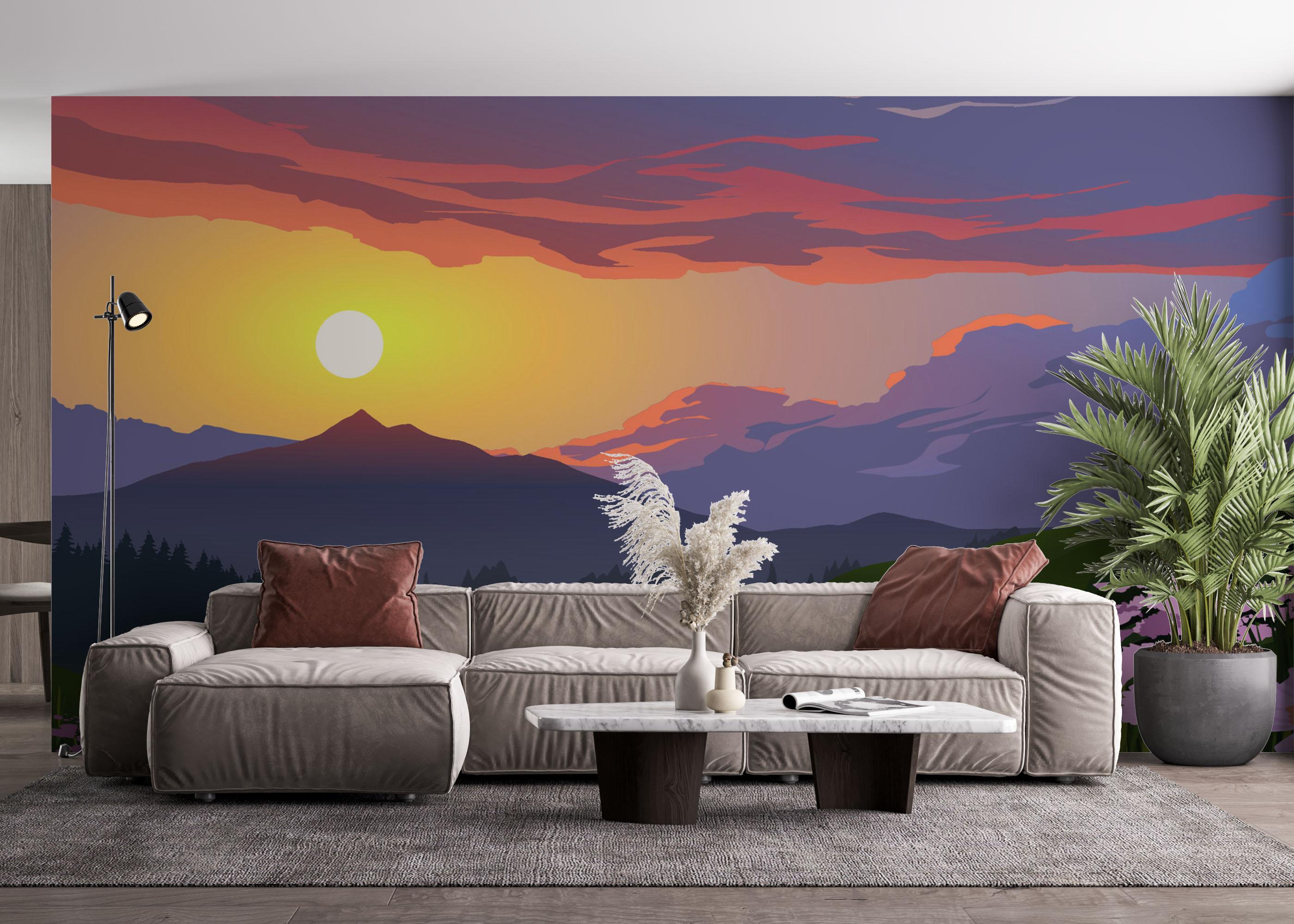 Fototapete Flower Field Forest mockup 4