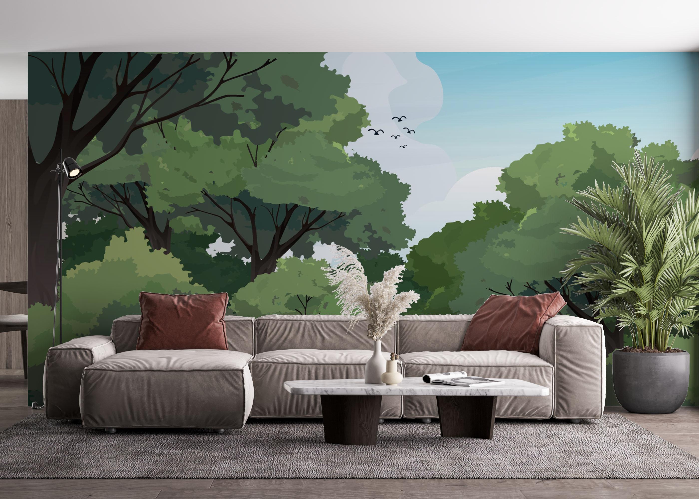 Fototapete Full Forest Tree mockup 4