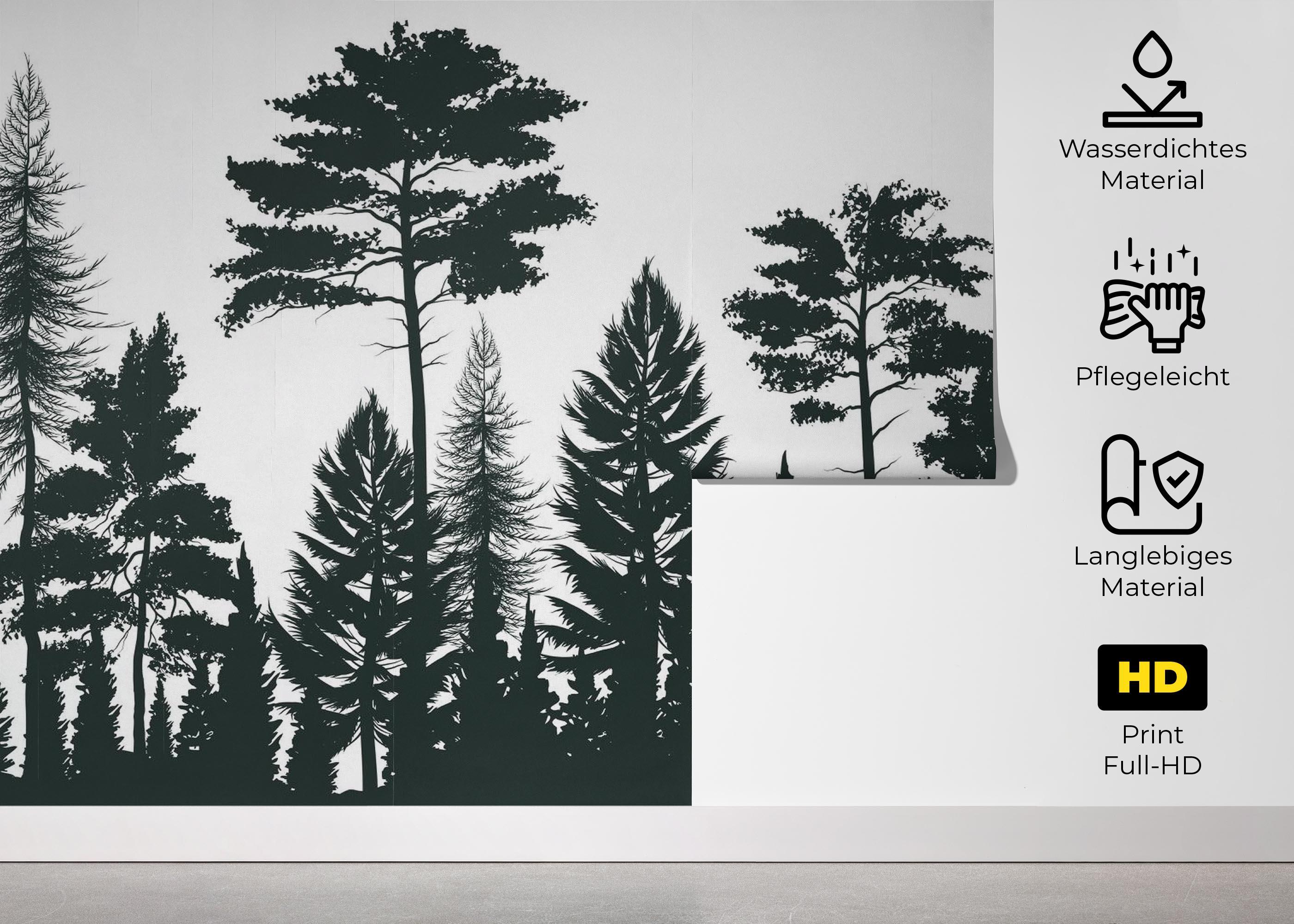 Fototapete Dark Grey Forest mockup 5