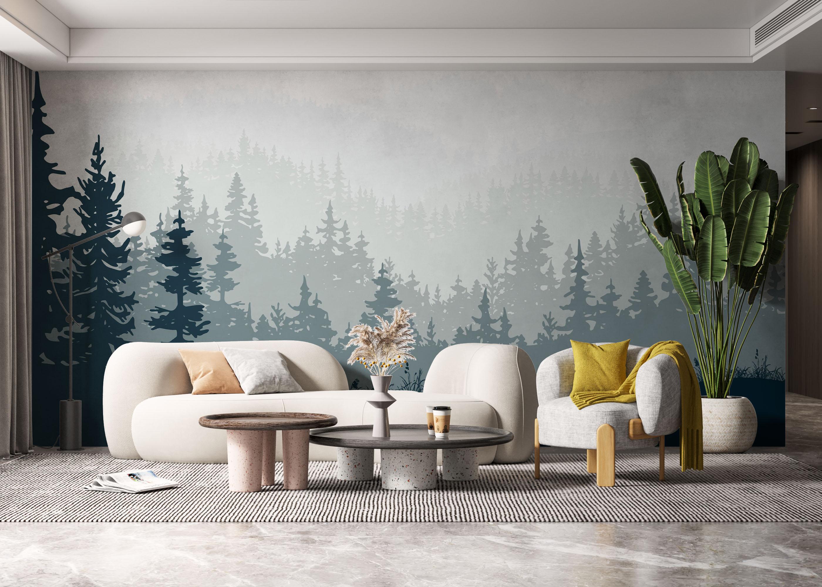 Fototapete Blue Forest Tree mockup 6