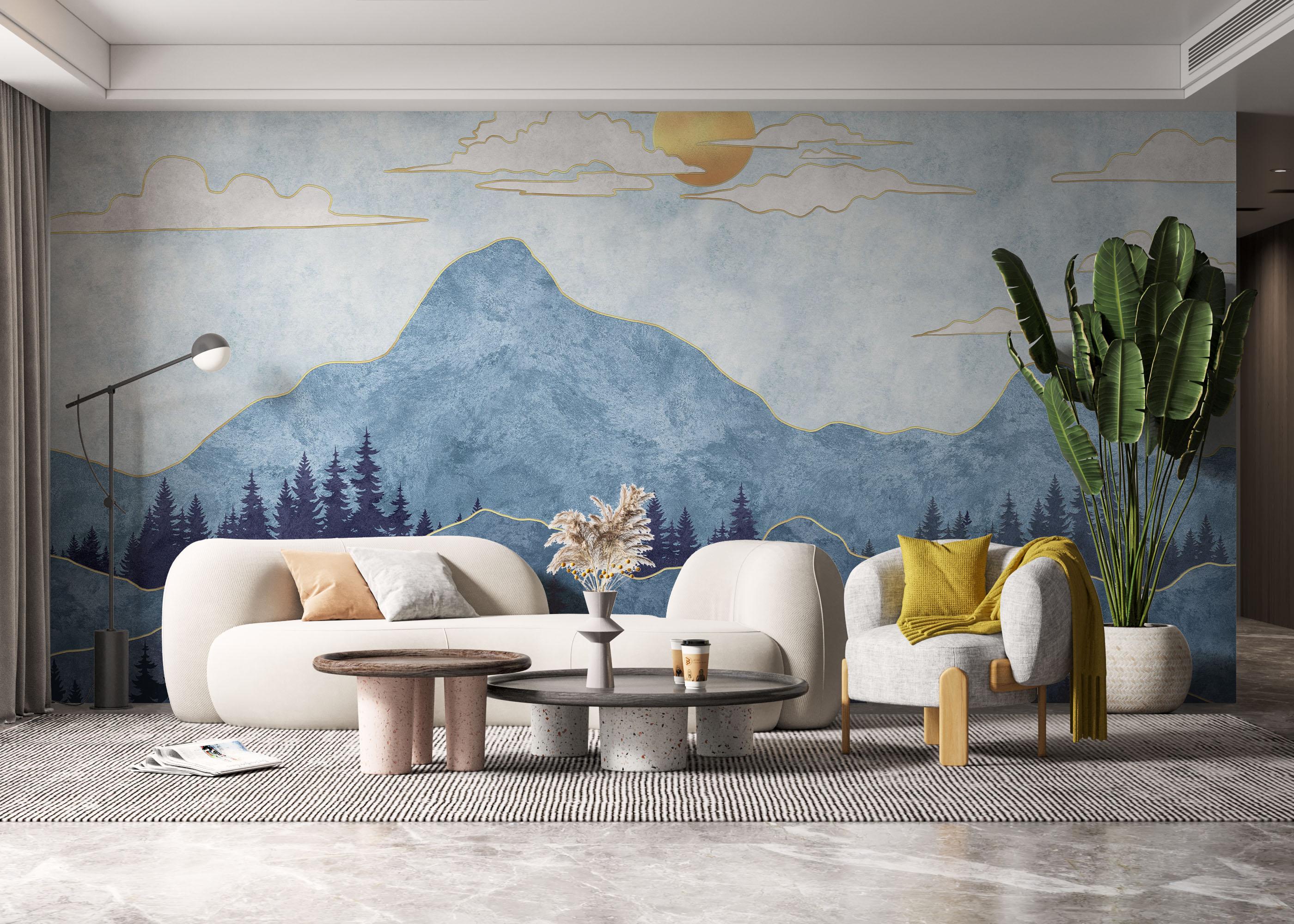 Fototapete Blue Landscape mockup 6