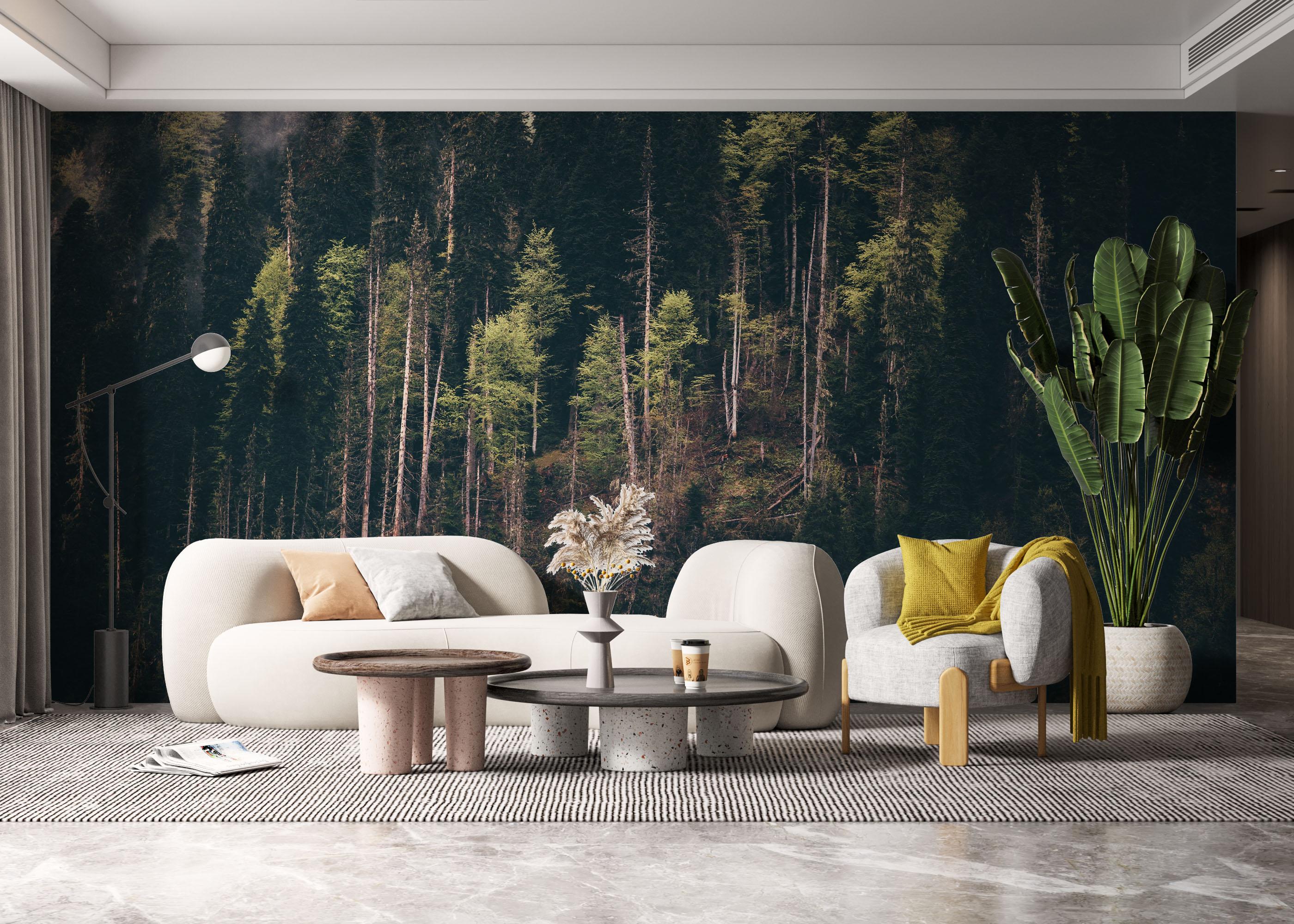 Fototapete Dark Mountain Forests mockup 6