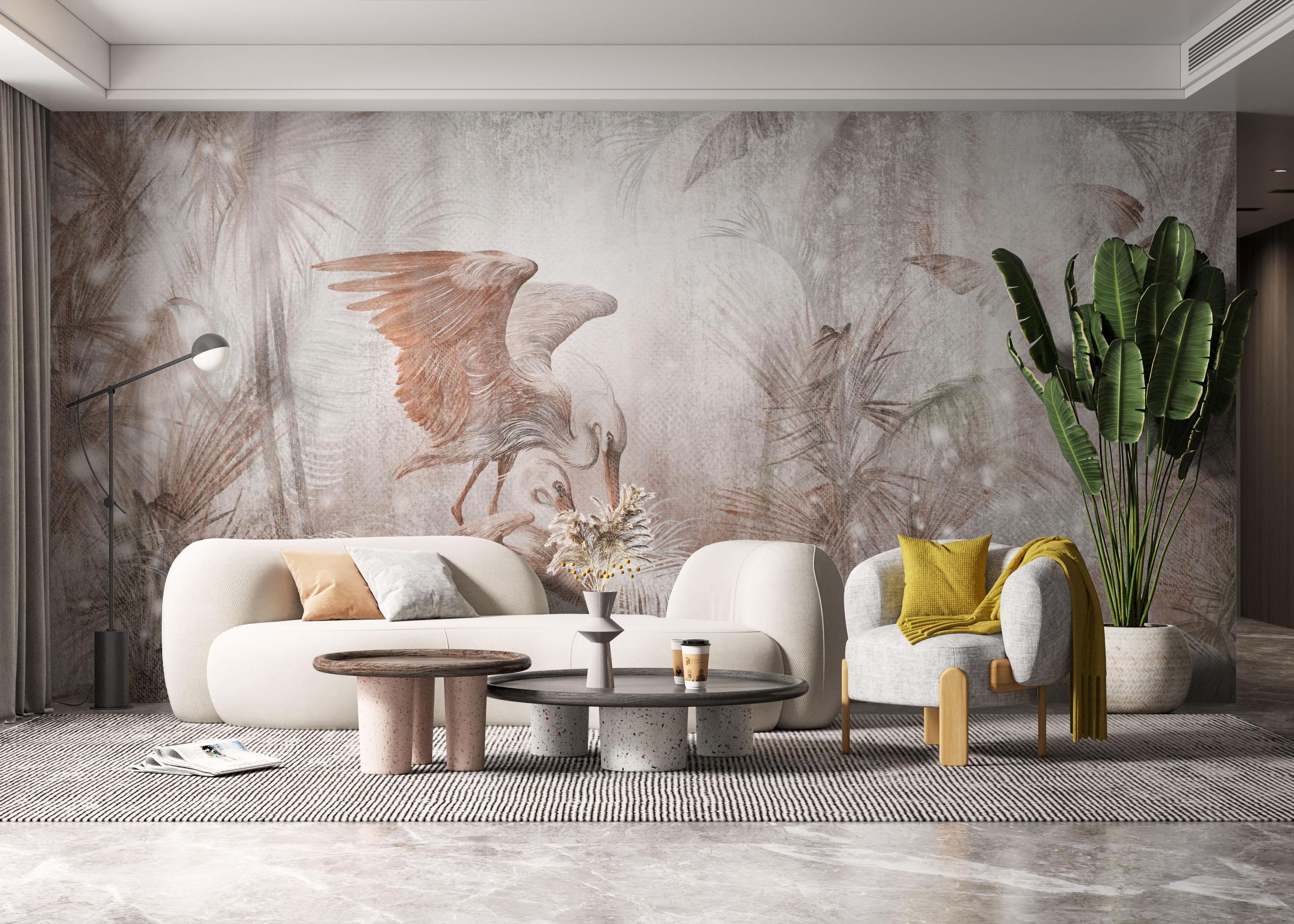 Fototapete Dreamy Pelicans mockup 6