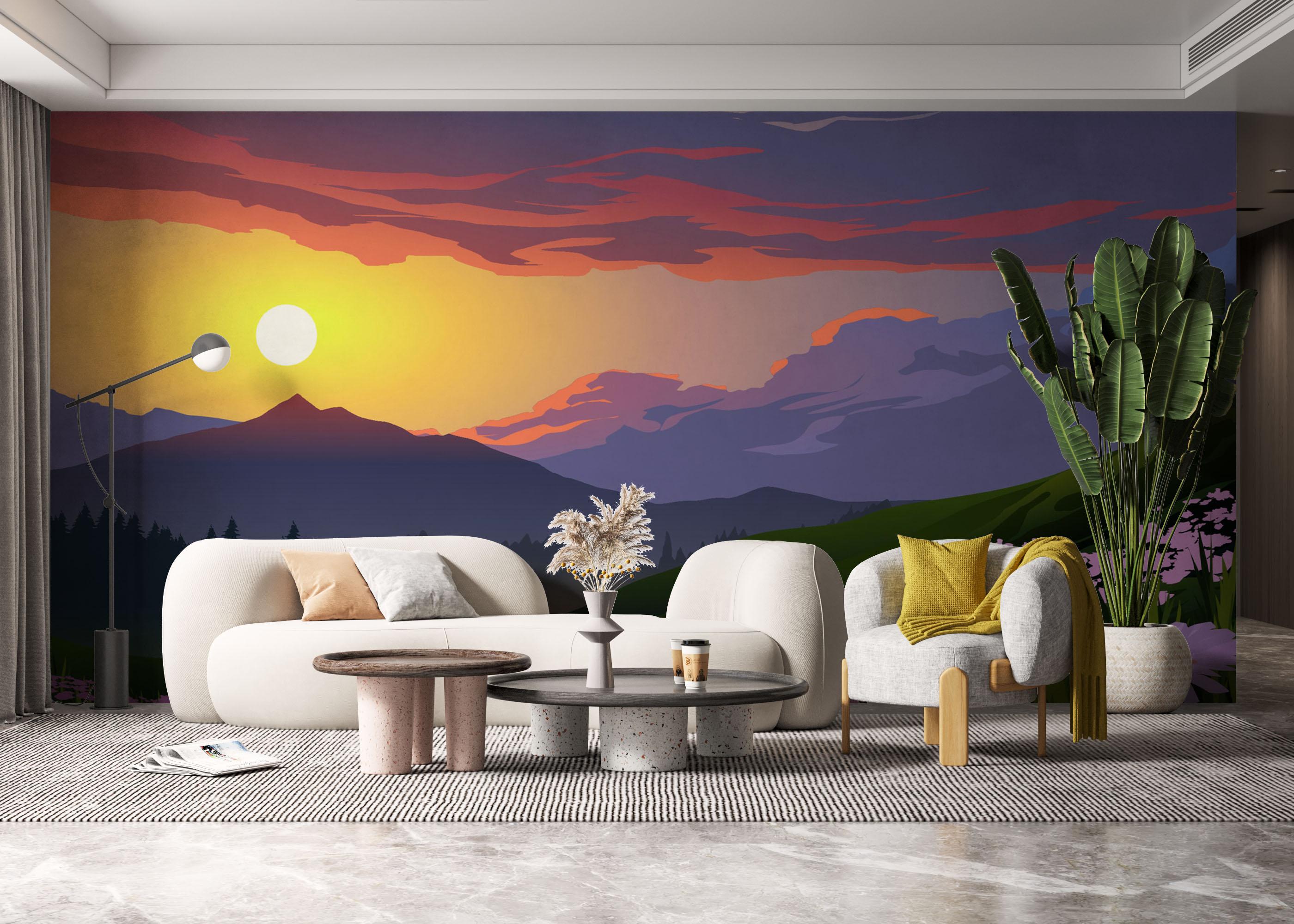 Fototapete Flower Field Forest mockup 6