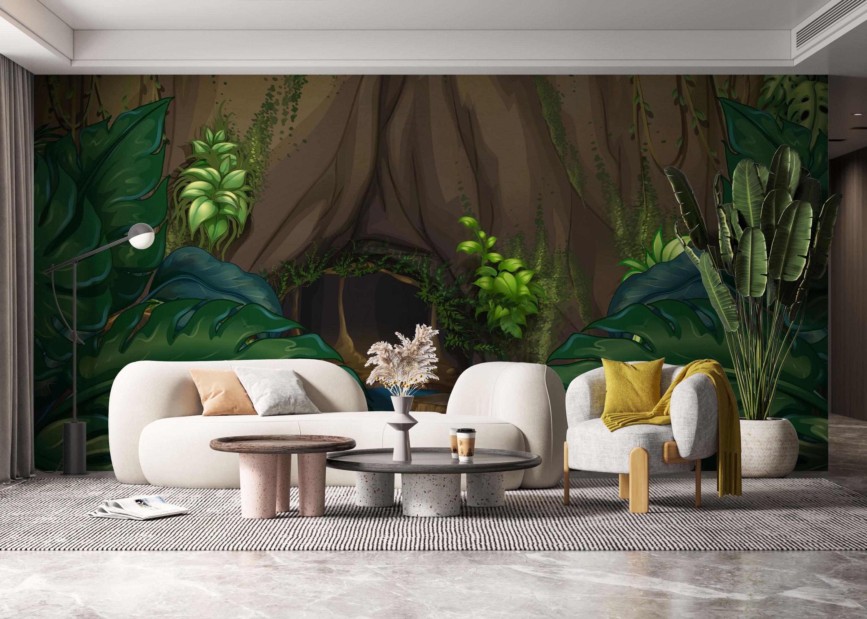 Fototapete Forest Water Cartoon mockup 6